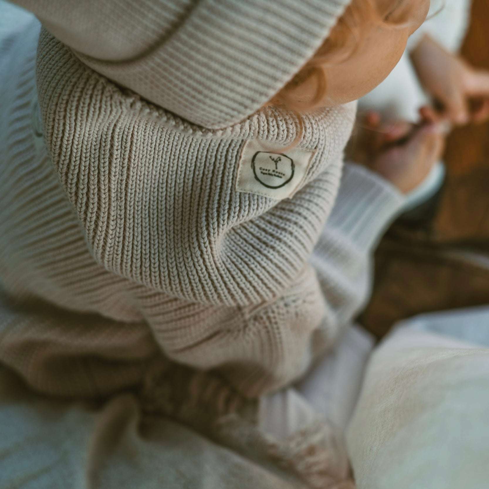 Organic Knit Scarf - Sand - Image 3