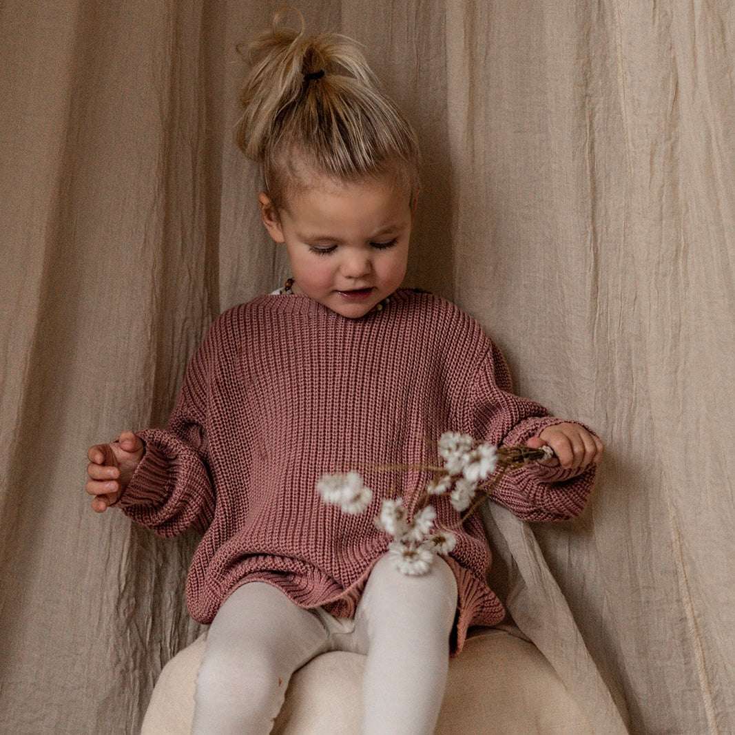 Organic Oversize Knit Pulli - Dusty Rose - Image 5