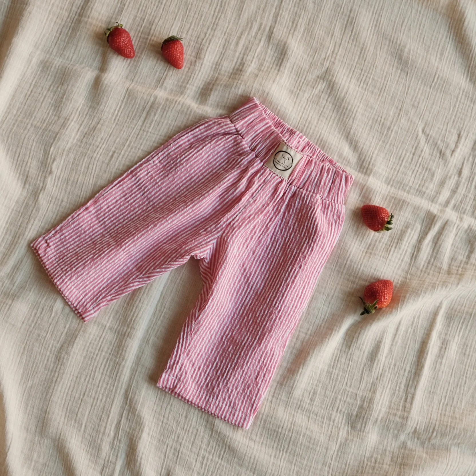 Organic Lounge Pants - Pink Striped - Image 3
