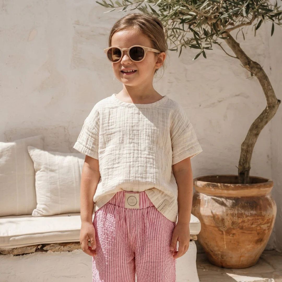 Organic Lounge Pants - Pink Striped - Image 5