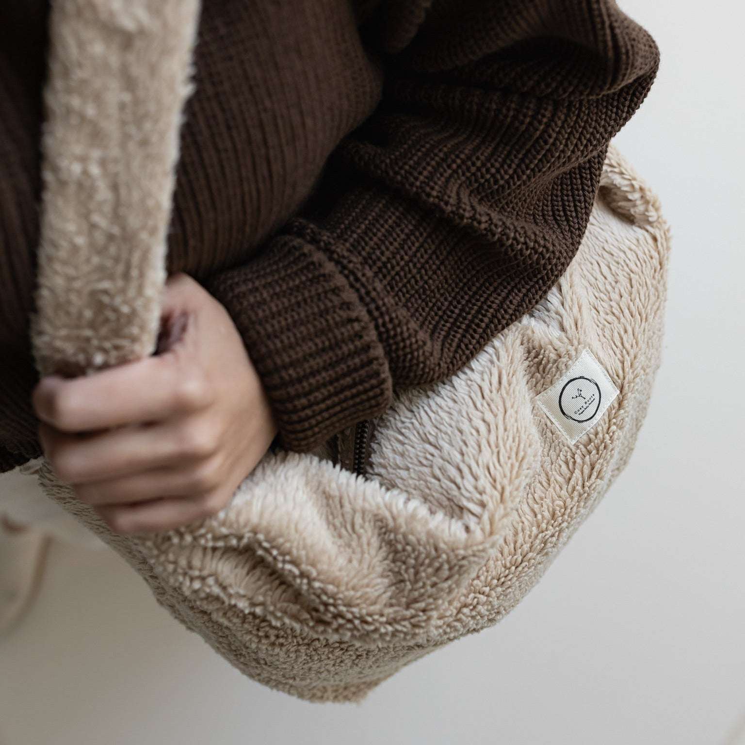 Organic Teddy Mum Bag - Cream - SALE - Image 4