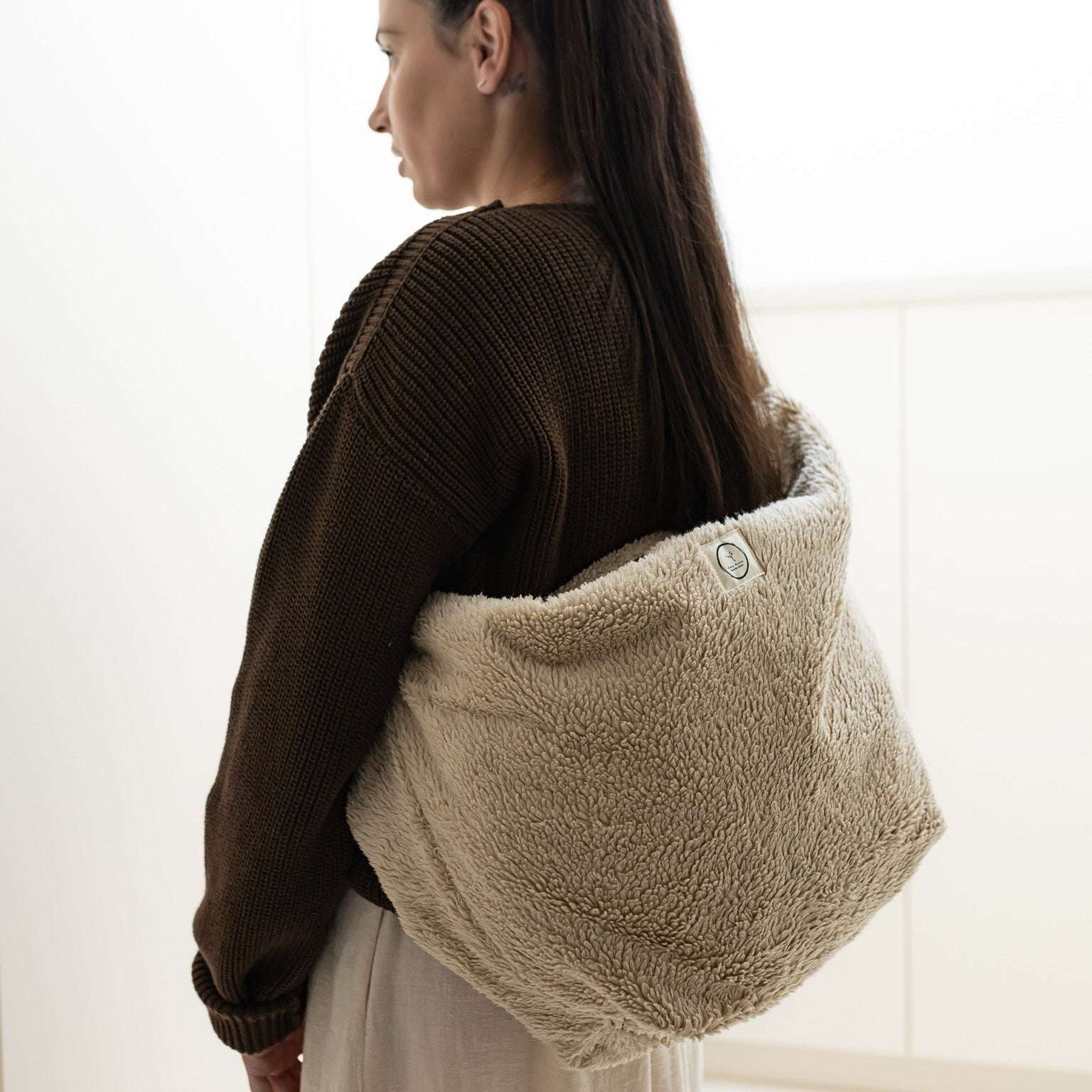 Organic Teddy Mum Bag - Cream - SALE - Image 6
