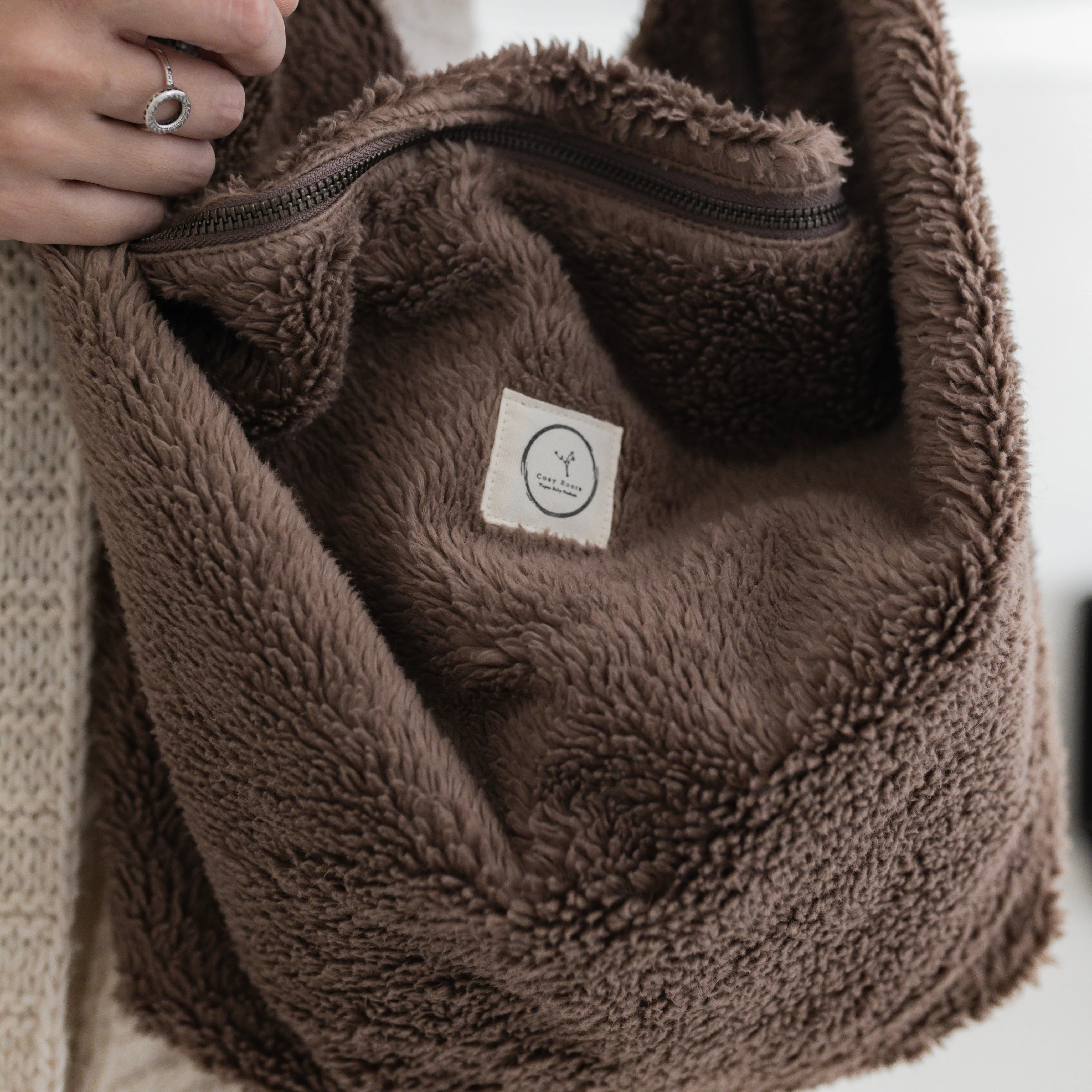 Organic Teddy Mum Bag - Mocha - SALE - Image 11