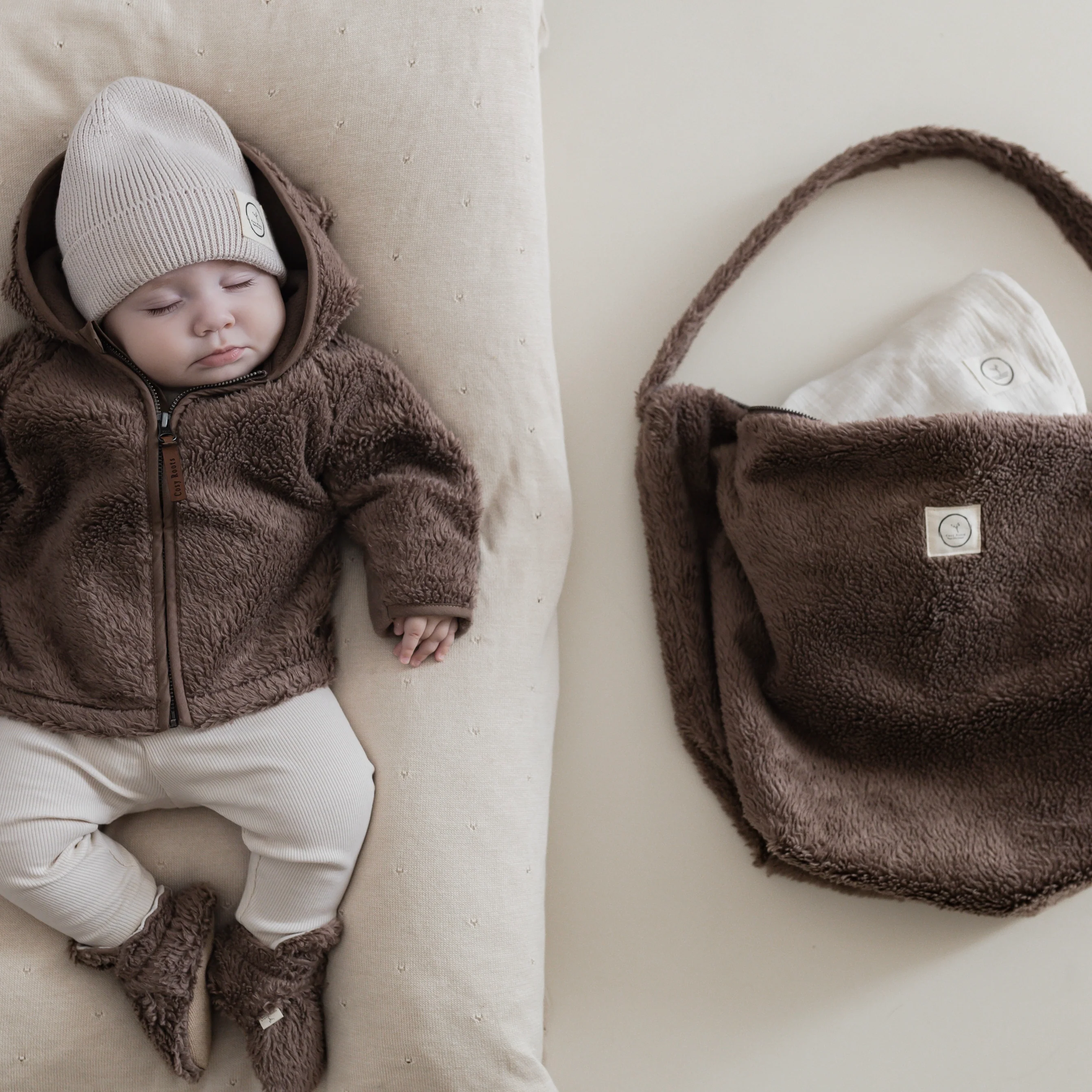 Organic Teddy Mum Bag - Mocha - SALE - Image 4