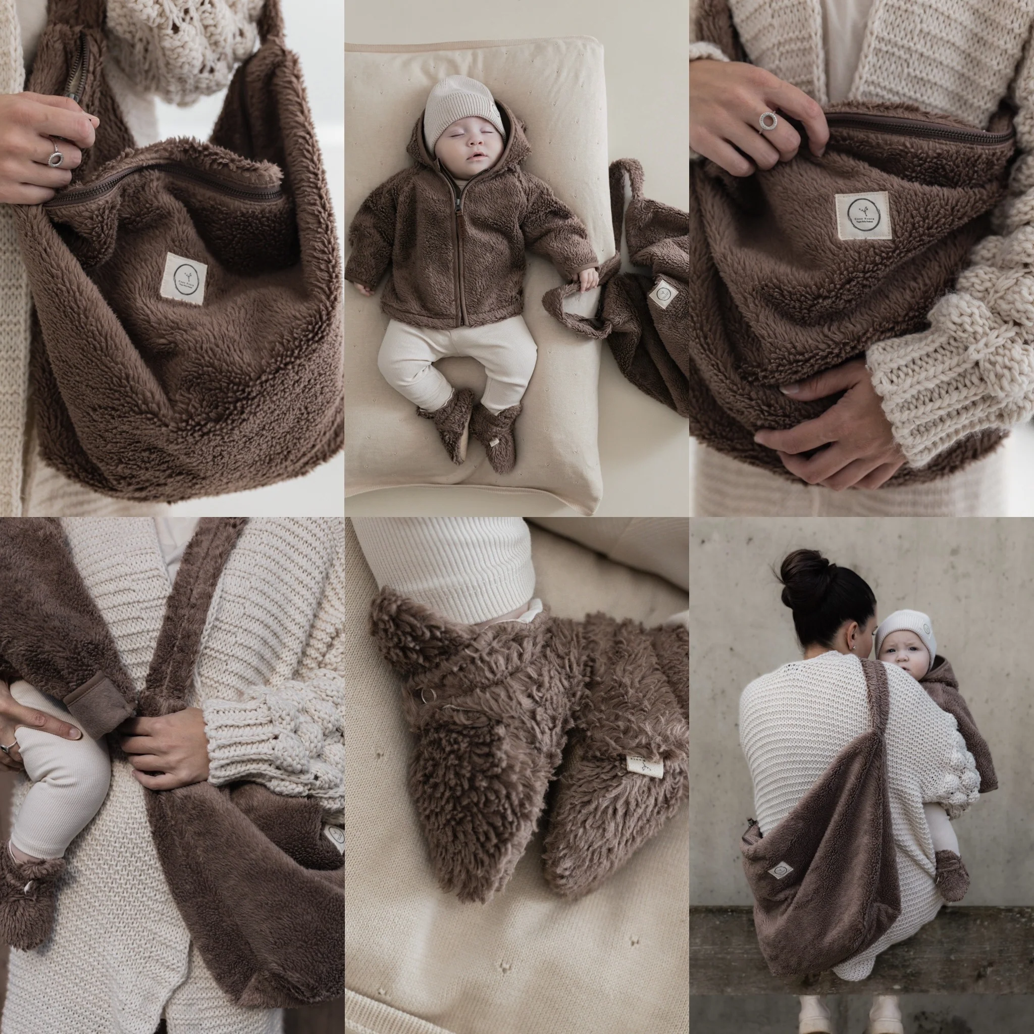 Organic Teddy Mum Bag - Mocha - SALE - Image 9