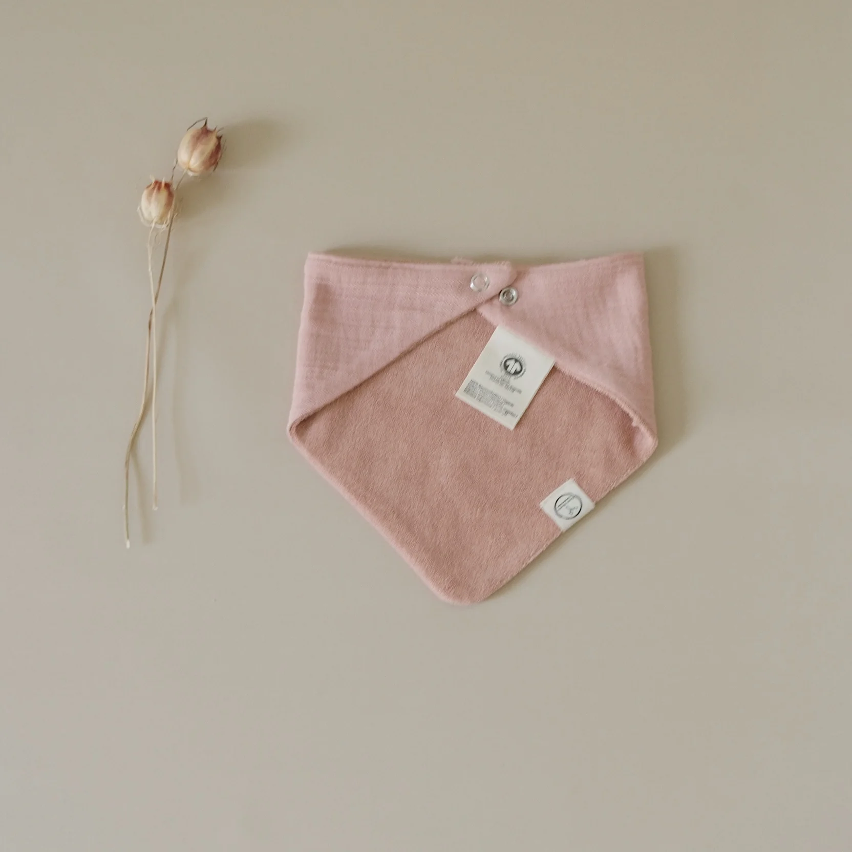 Organic Muslin Bibs - Dusty Rose/Caramel - SALE - Image 7