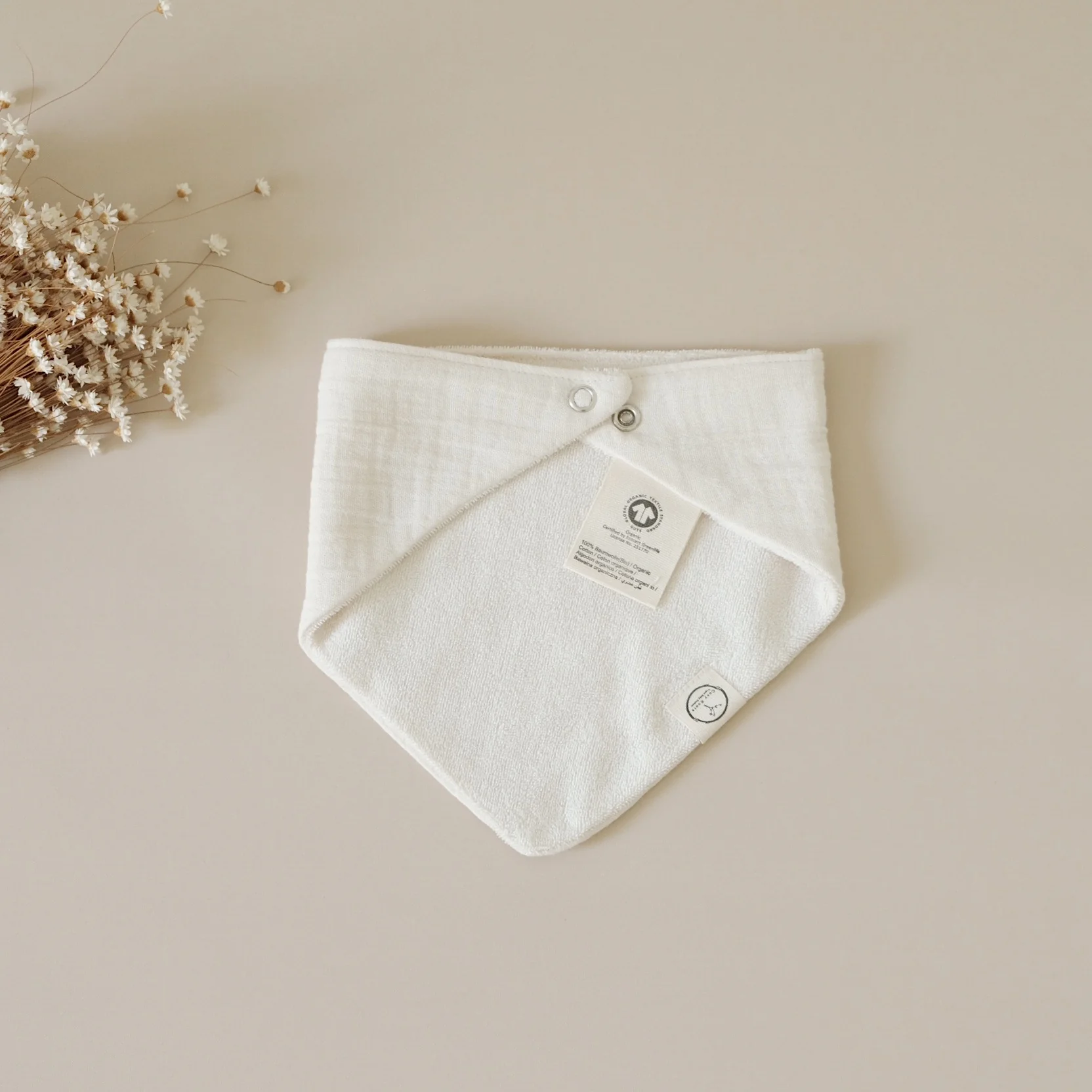 Organic Muslin Bibs - Khaki/Sand - SALE - Image 10