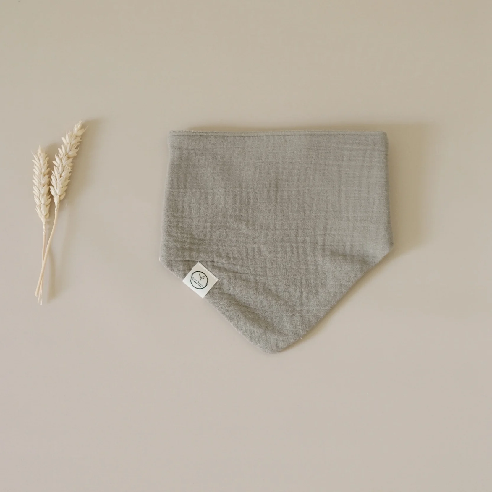 Organic Muslin Bibs - Khaki/Sand - SALE - Image 7