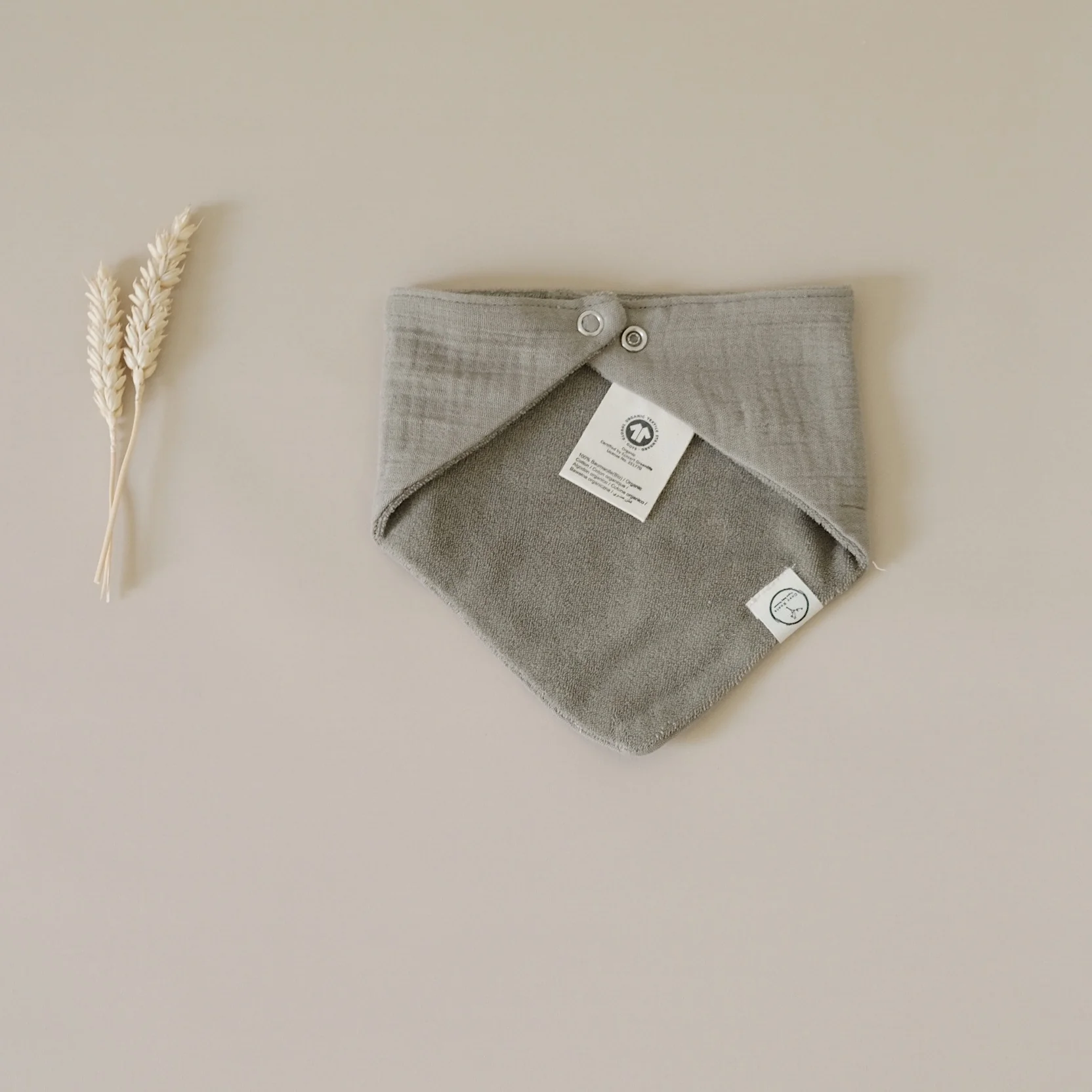 Organic Muslin Bibs - Khaki/Sand - SALE - Image 8