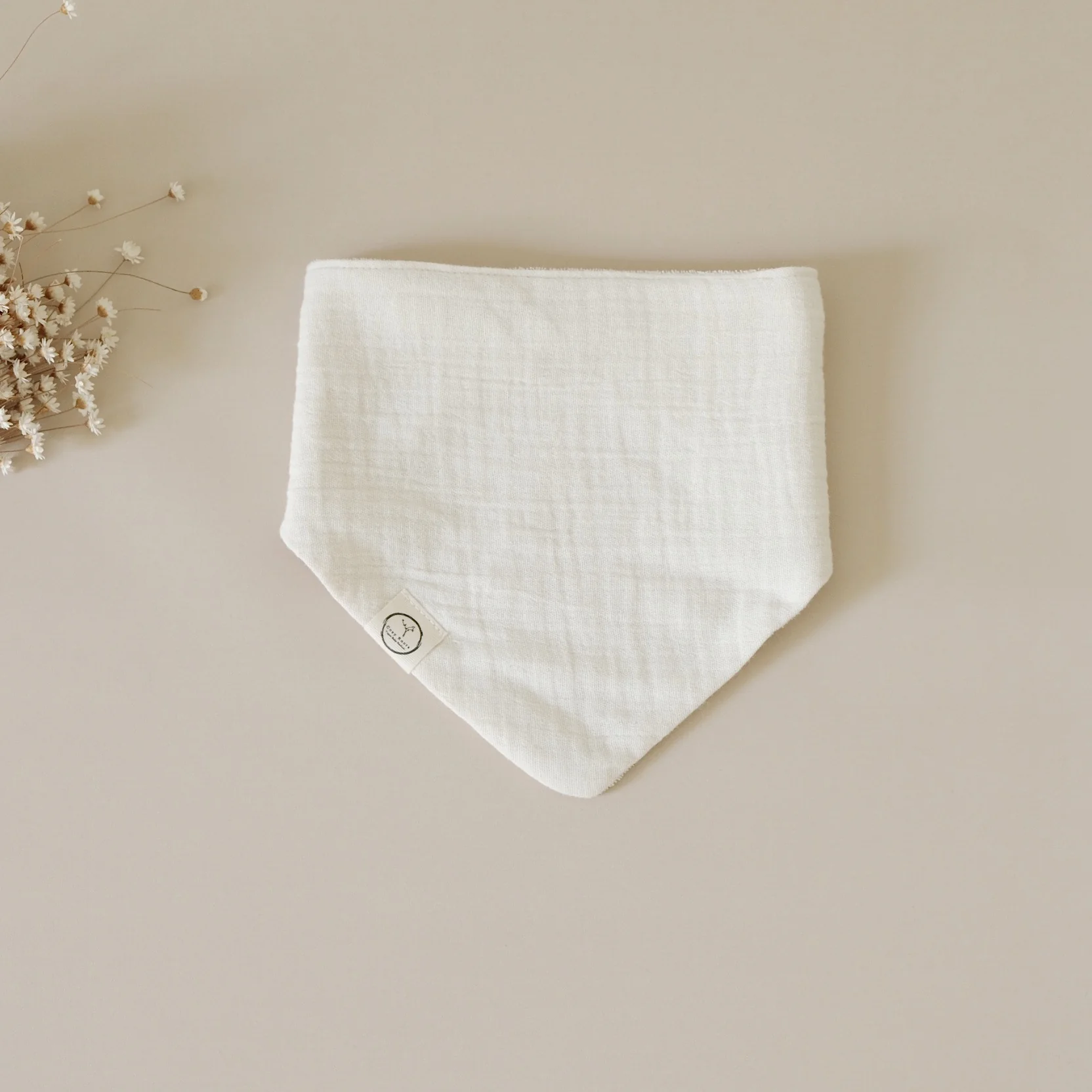Organic Muslin Bibs - Khaki/Sand - SALE - Image 9