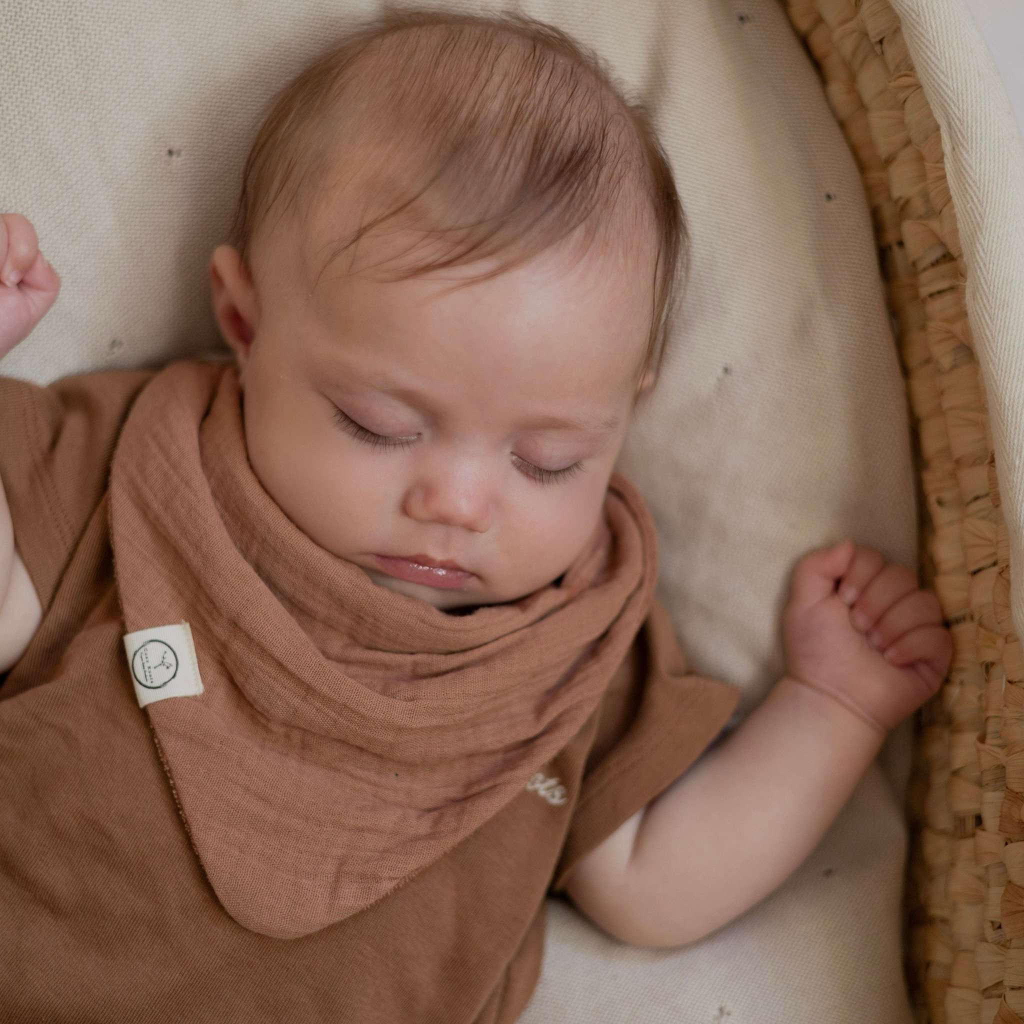 Organic Muslin Bibs - Walnut/Sand - SALE - Image 10
