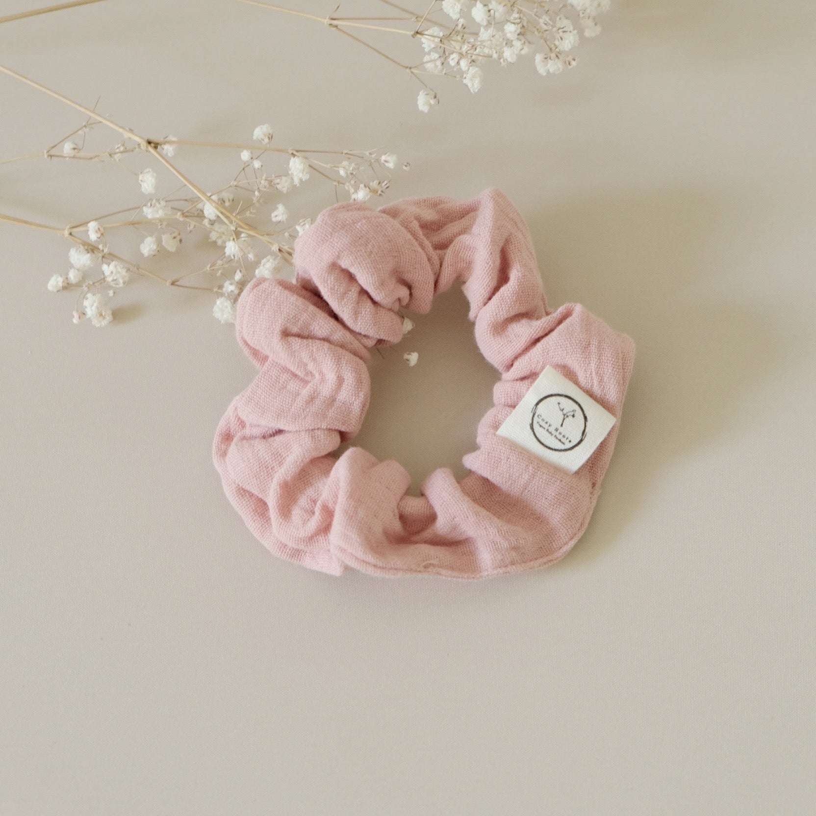 Organic Muslin Scrunchies - Dusty Rose/Caramel - SALE - Image 4