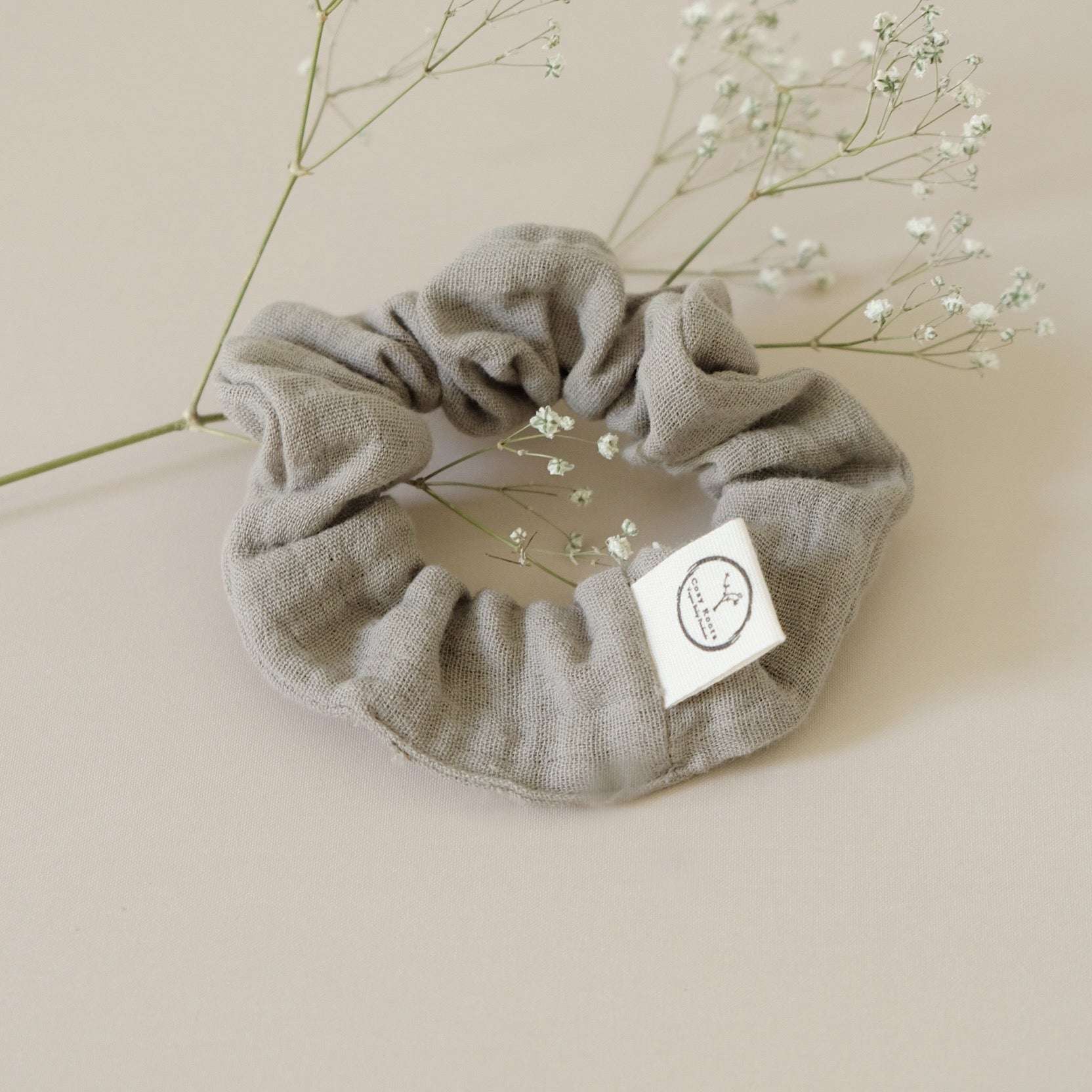 Organic Muslin Scrunchies - Khaki/Sand - SALE - Image 3