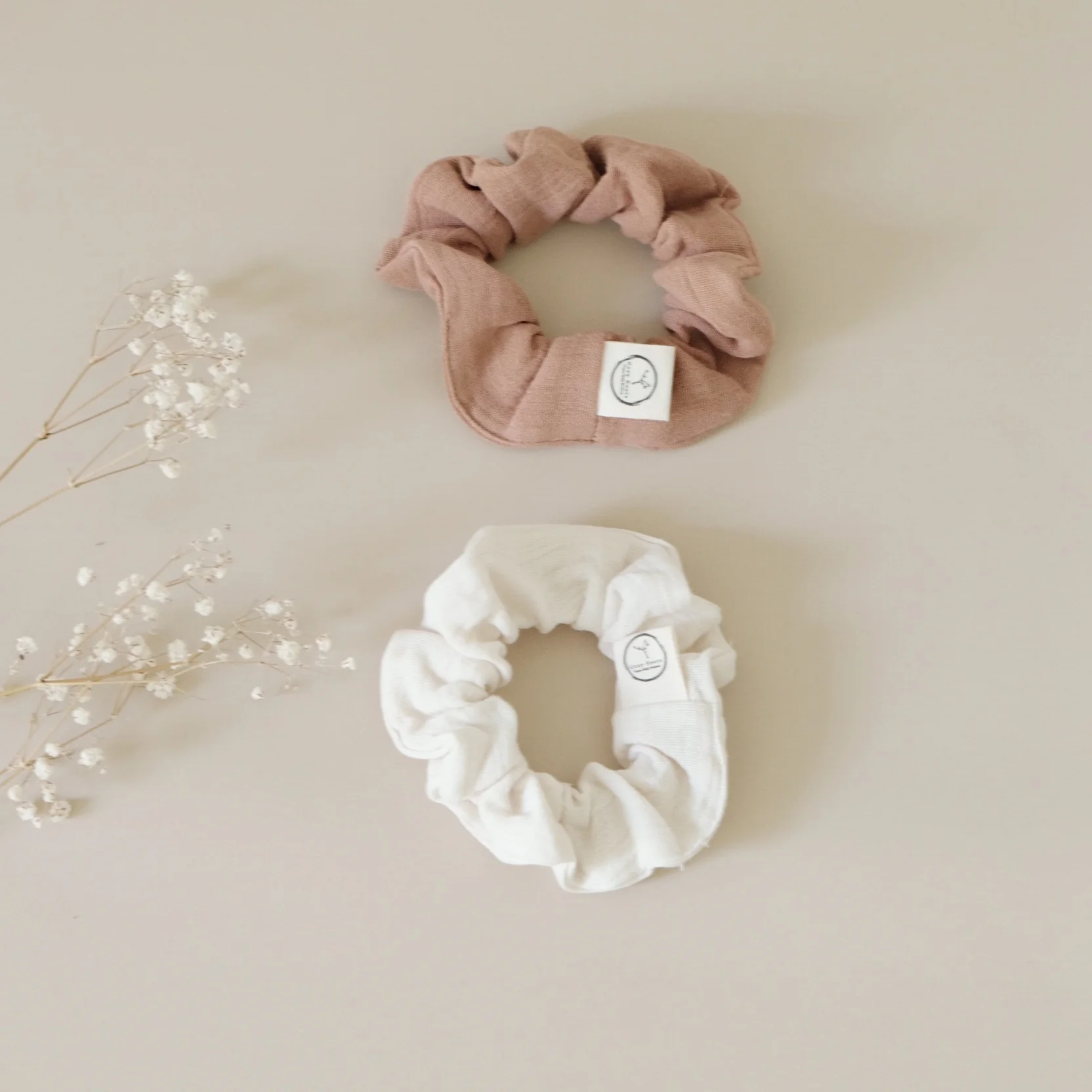 Organic Muslin Scrunchies - Walnut/Sand - SALE - Image 4