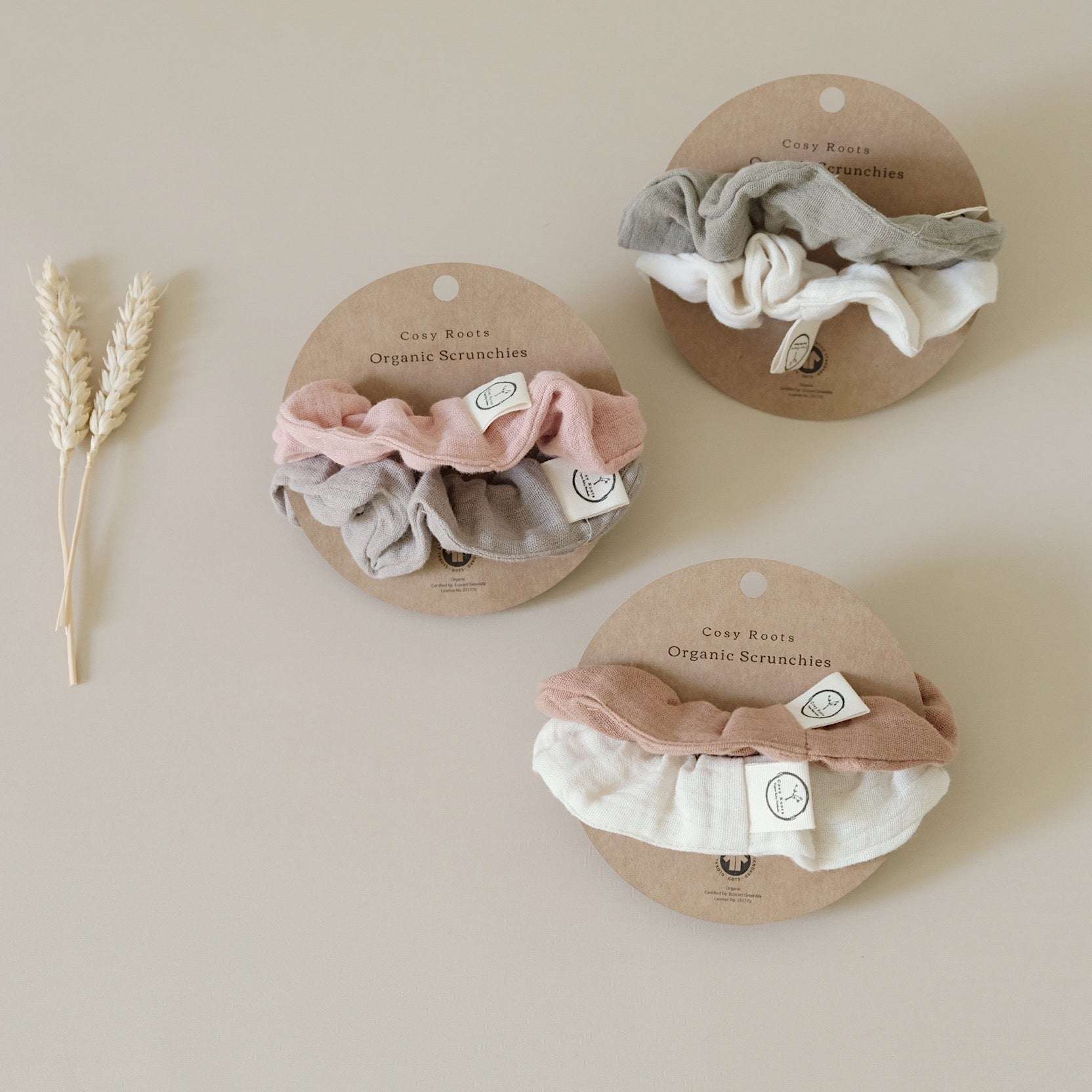 Organic Muslin Scrunchies - Walnut/Sand - SALE - Image 7