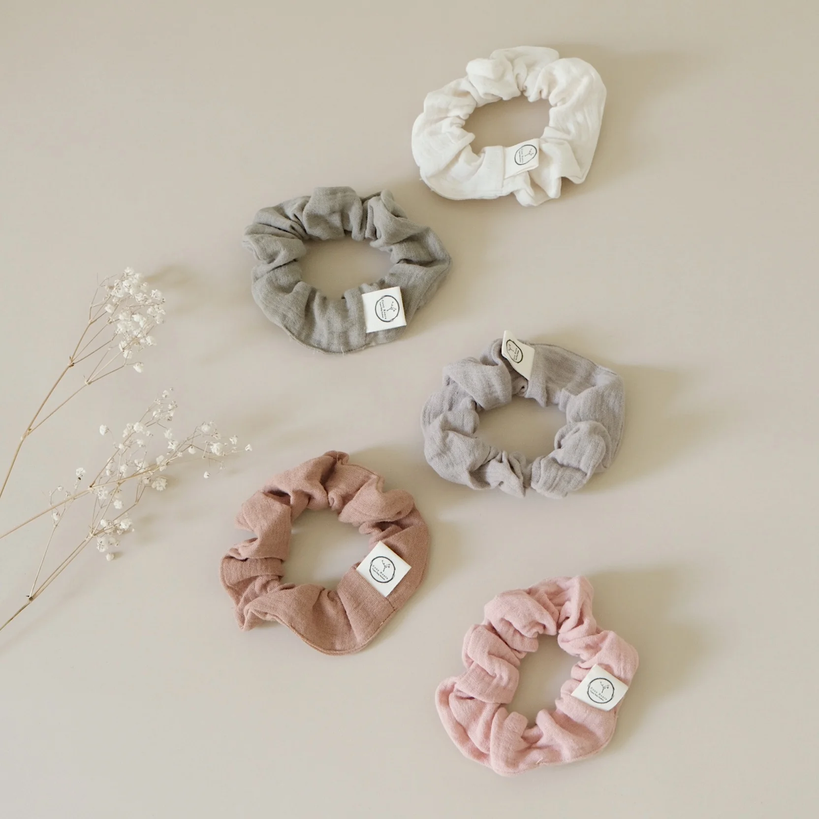 Organic Muslin Scrunchies - Walnut/Sand - SALE - Image 9