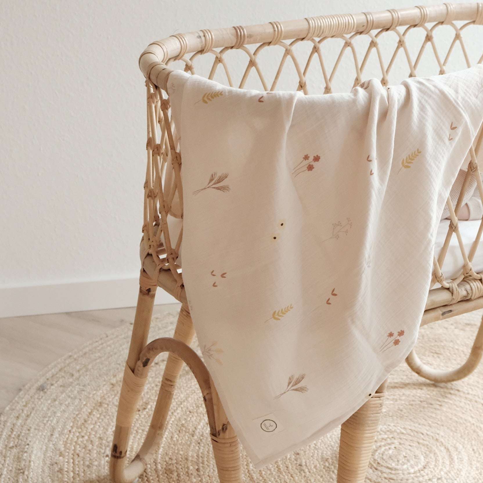 Organic Muslin Swaddle Set - Wildflowers/Dusty Rose - SALE - Image 6