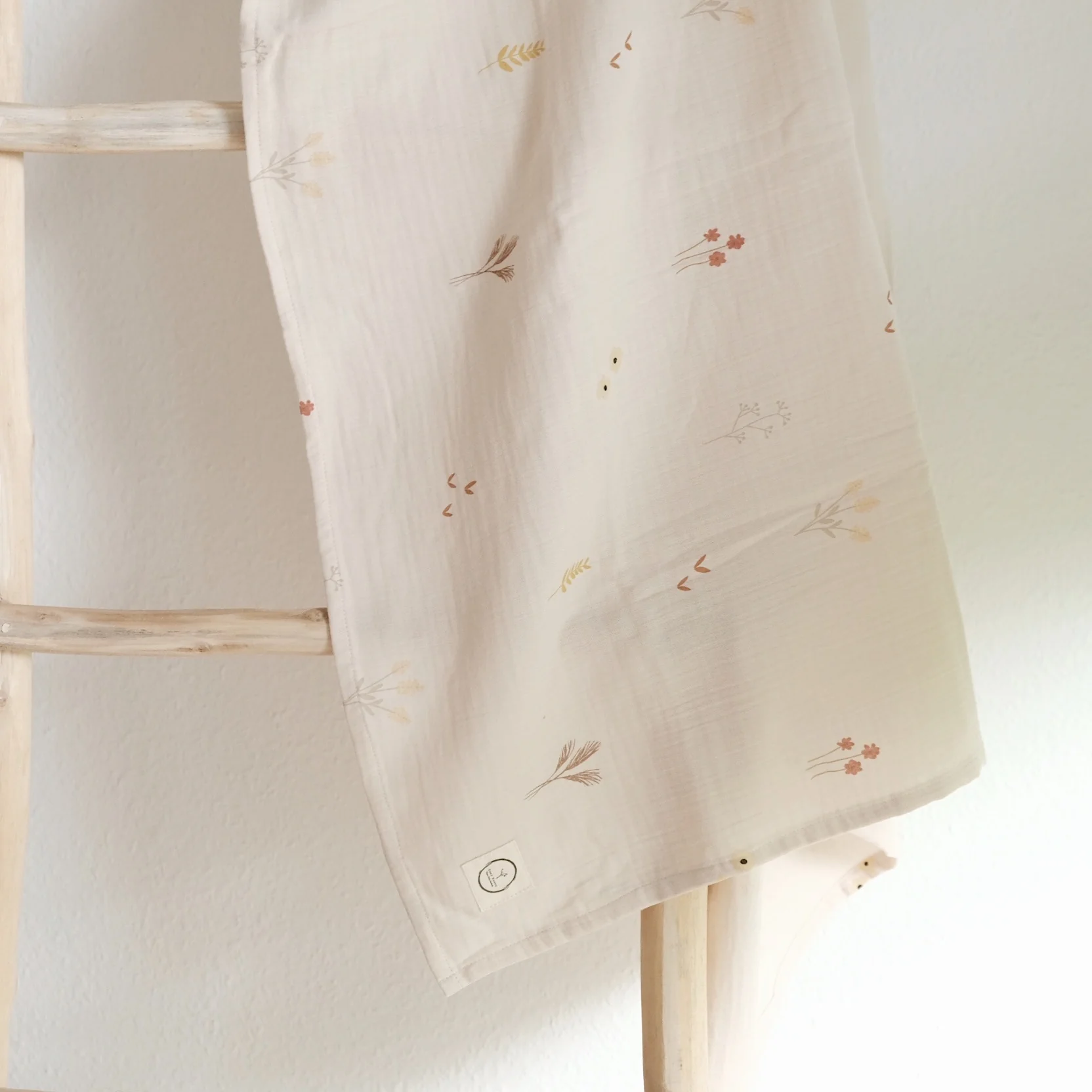Organic Muslin Swaddle Set - Wildflowers/Dusty Rose - SALE - Image 9