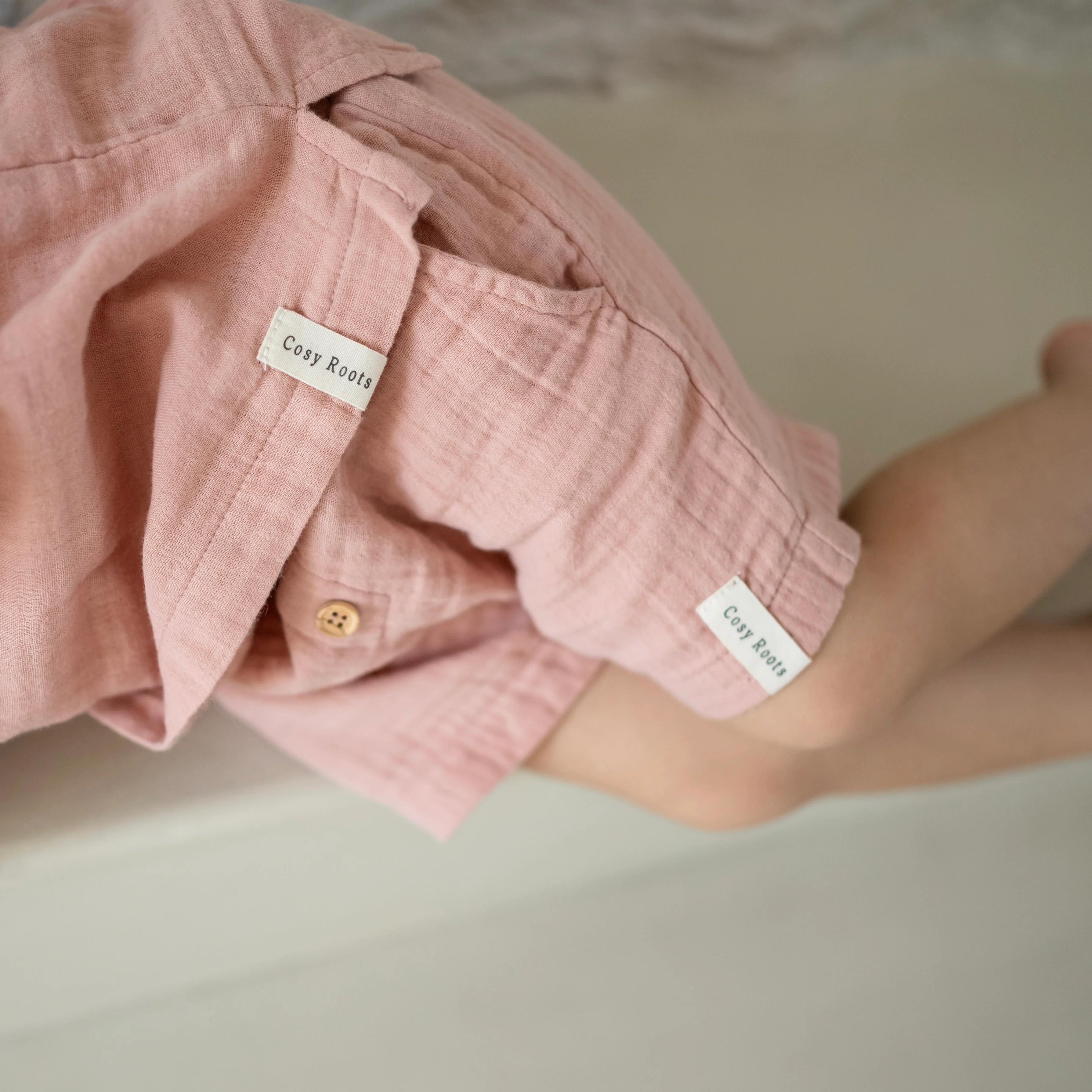Organic Muslin T-Shirt - Dusty Rose - Image 5
