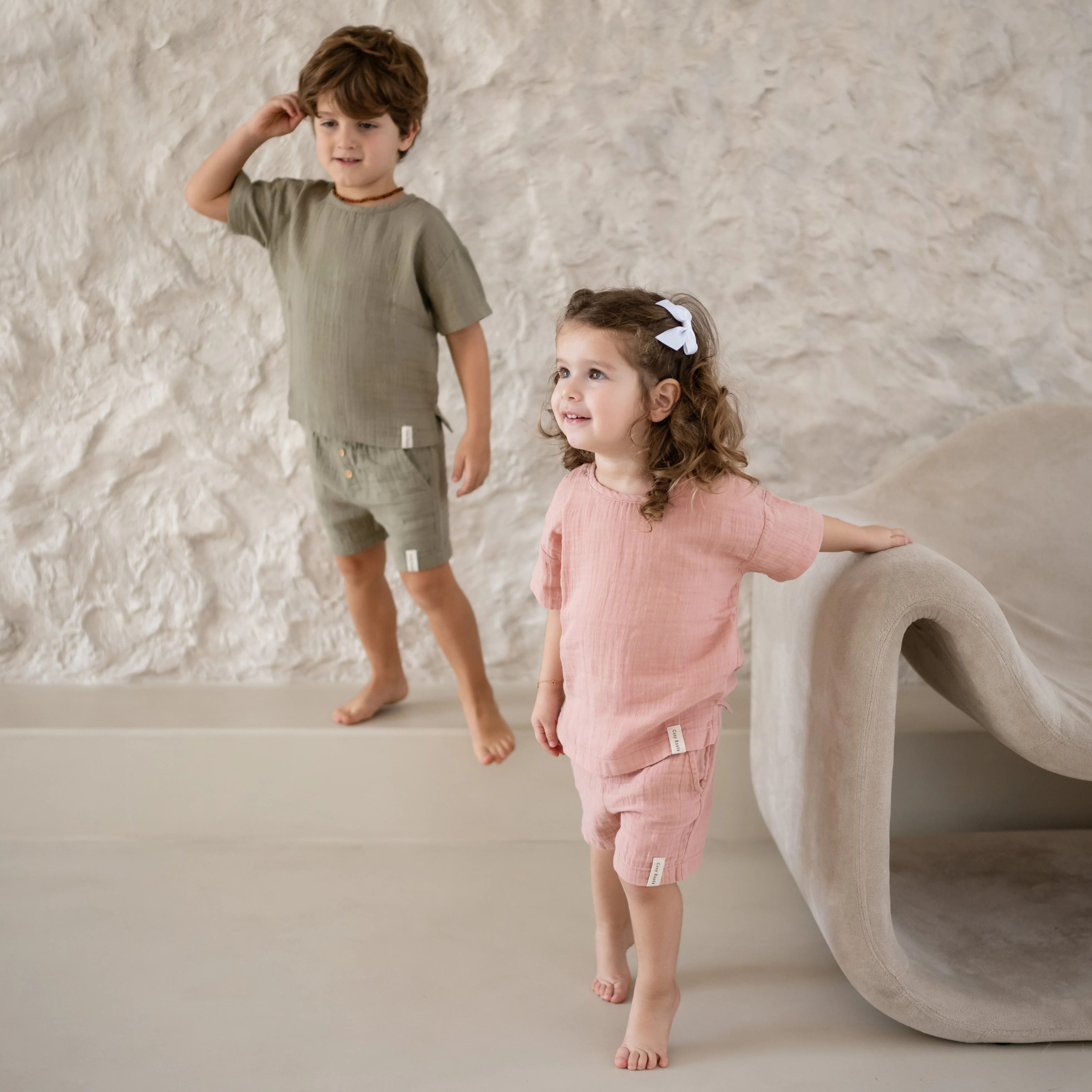 Organic Muslin T-Shirt - Khaki - Image 3