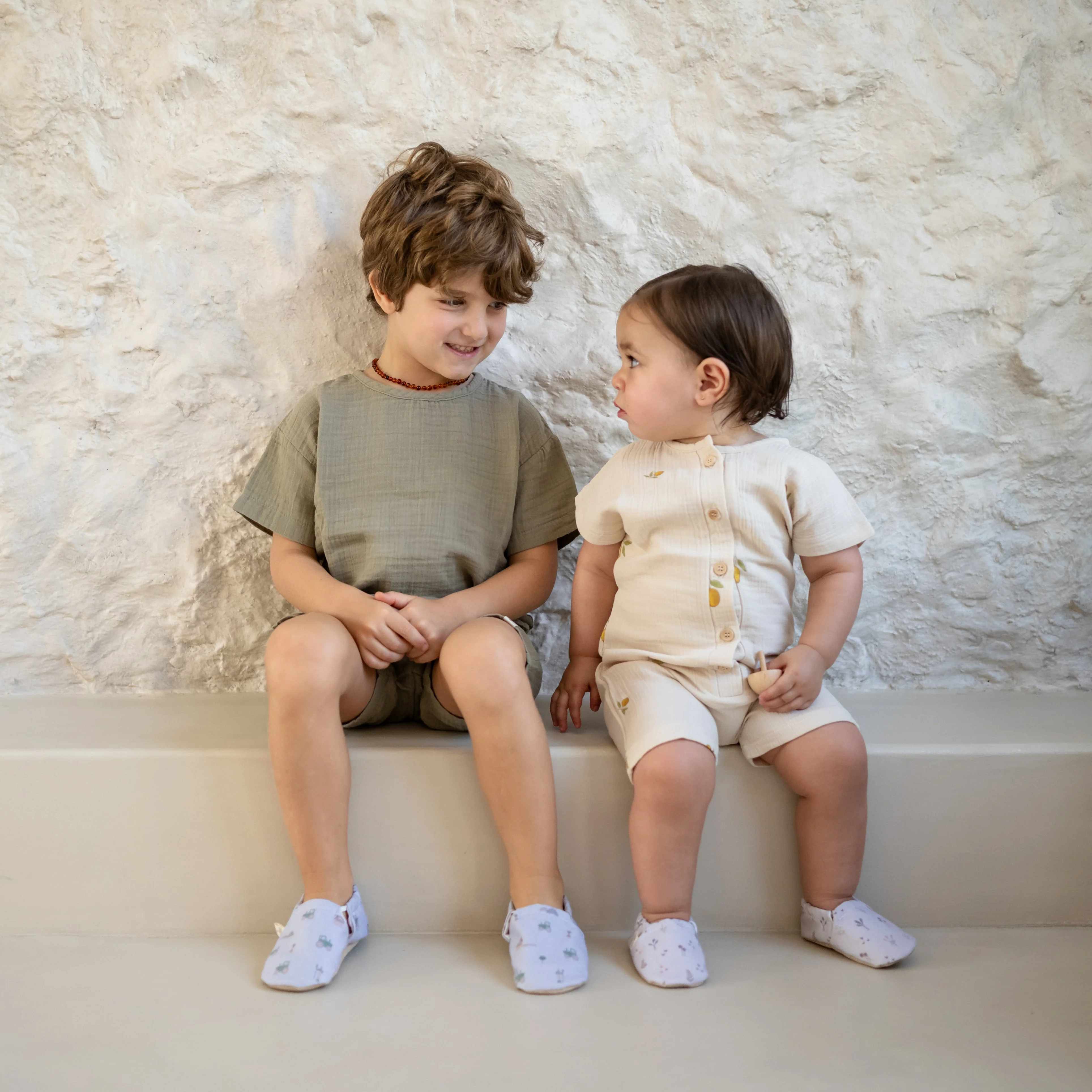 Organic Muslin T-Shirt - Khaki - Image 4