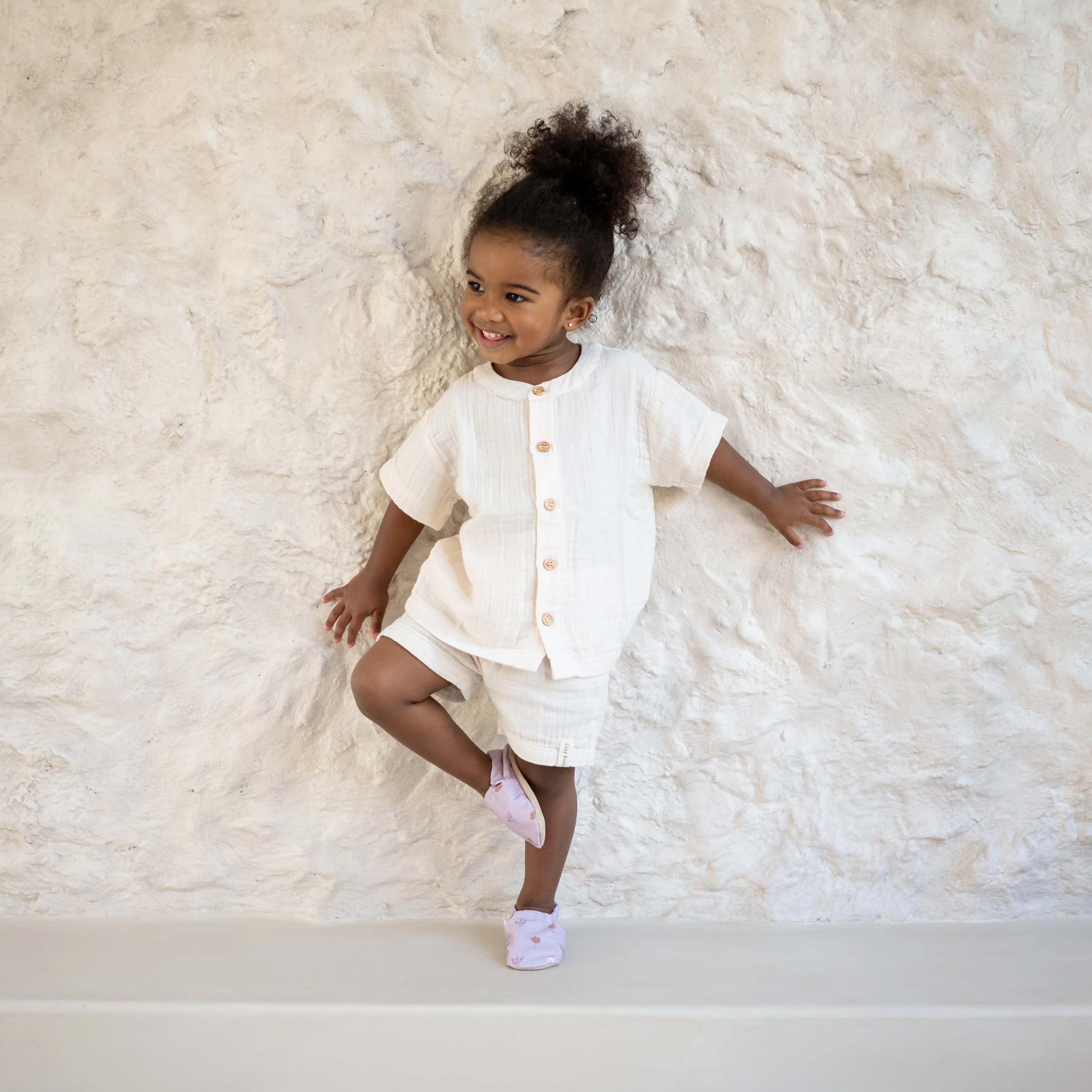 Organic Muslin Shirt with Buttons - Sand - Image 6