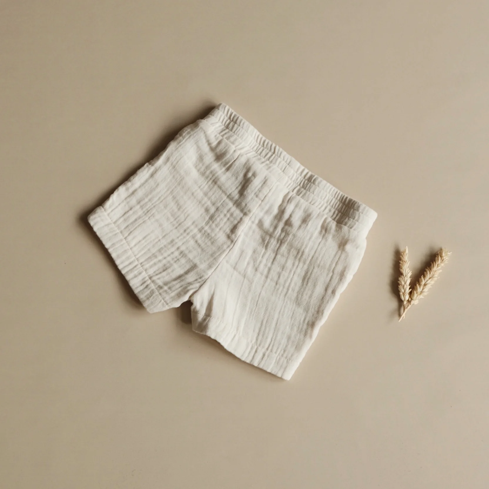 Organic Muslin Shorts - Sand - Image 9