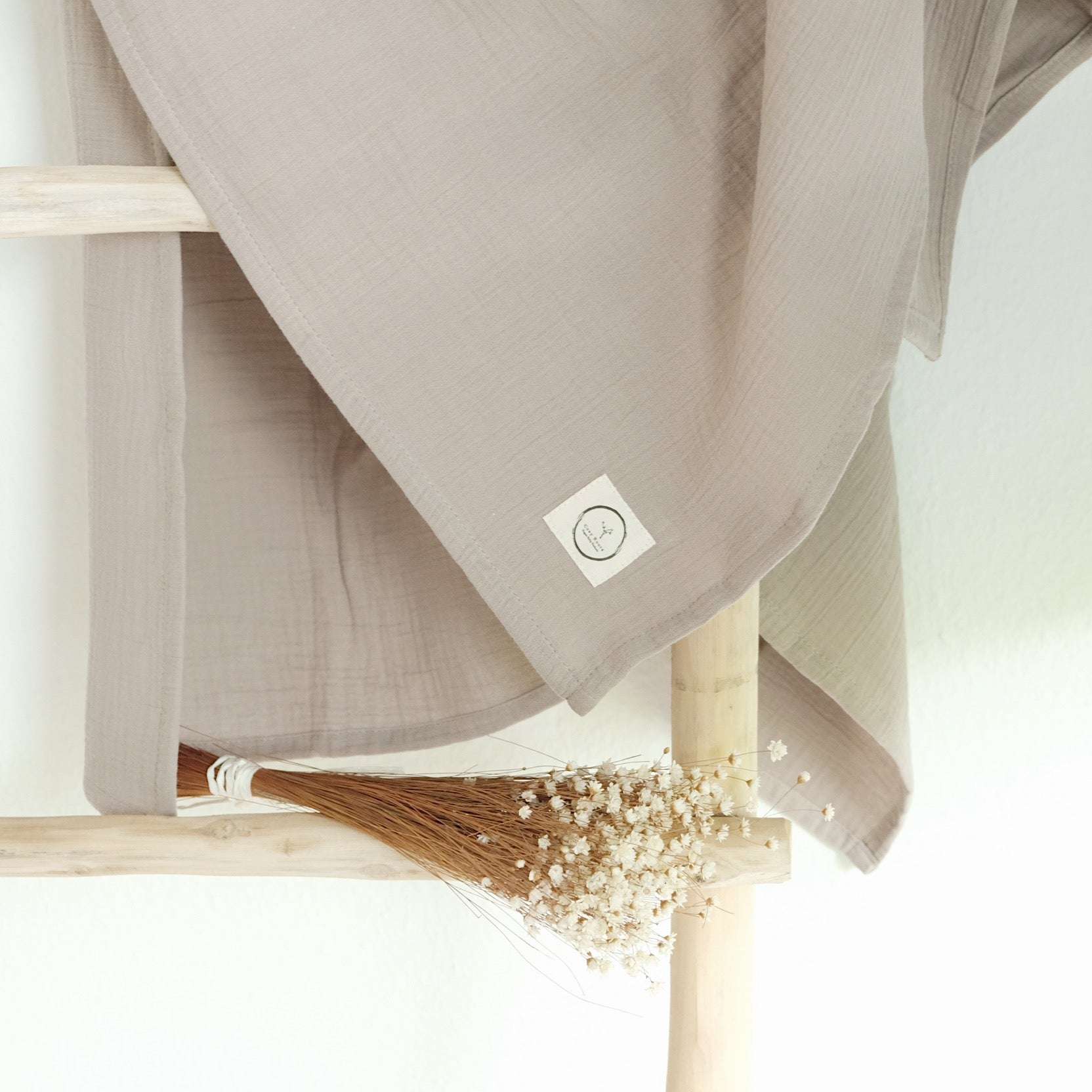 Organic Muslin Swaddle - Caramel - 120x120cm - SALE - Image 4