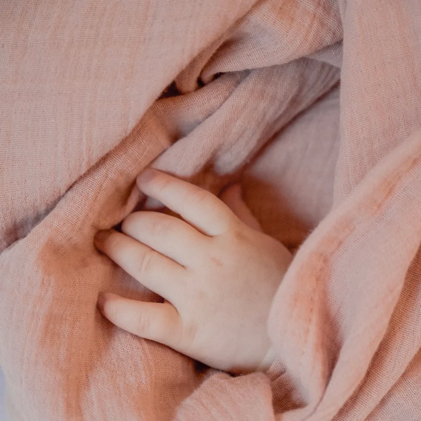 Organic Muslin Swaddle - Dusty Rose - 120x120cm - SALE - Image 4