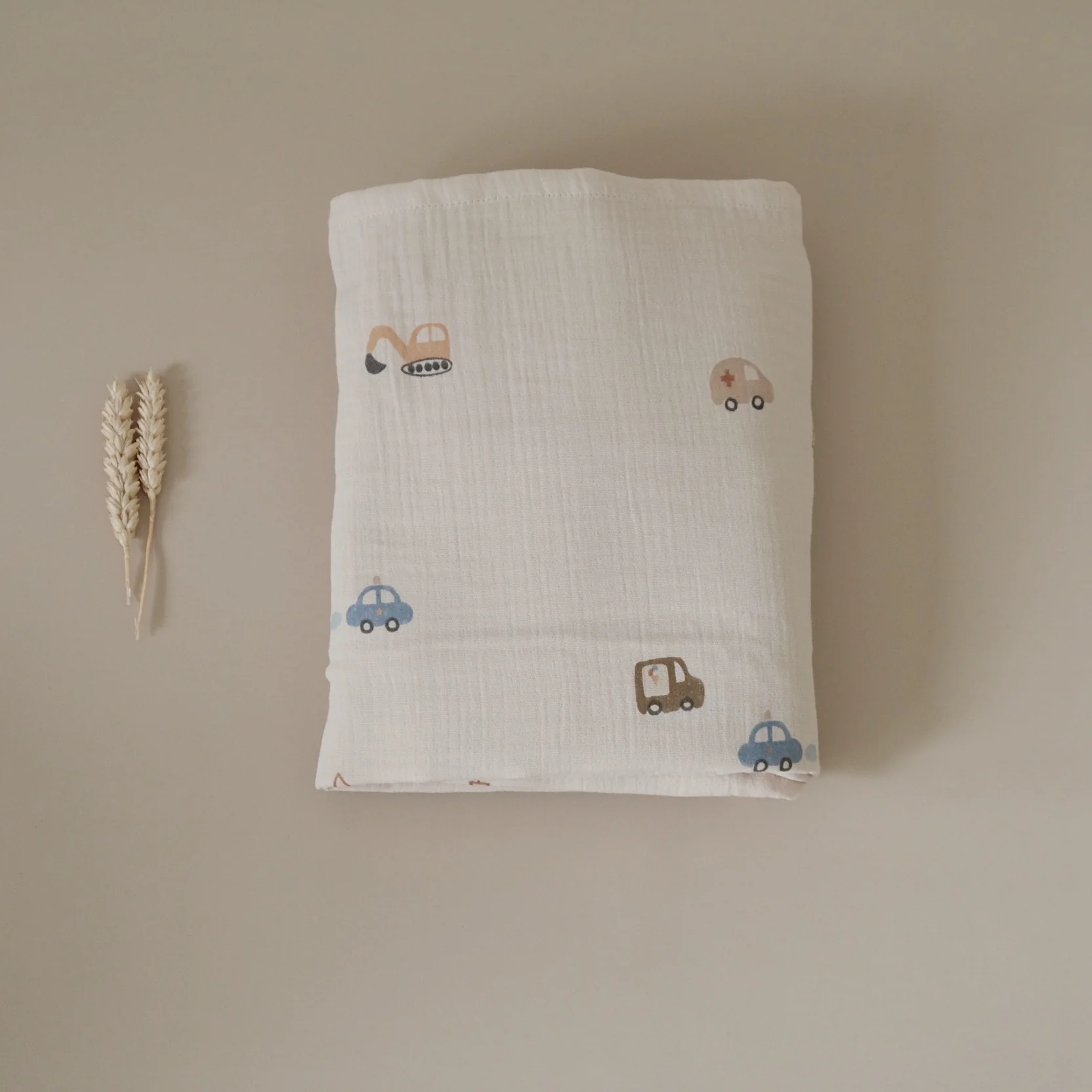 Organic Muslin Swaddle - Little Driver - 120x120cm - SALE - Image 7
