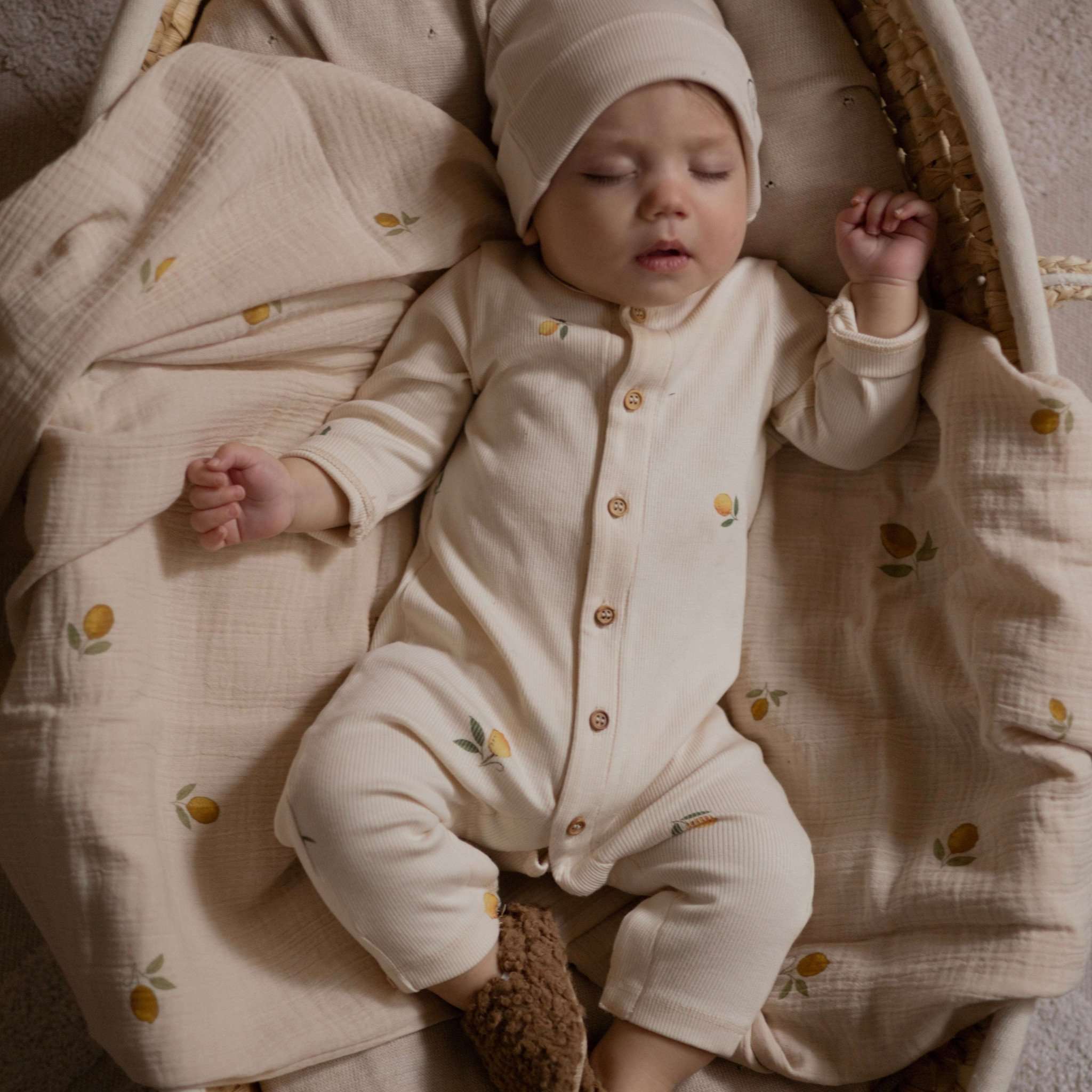 Organic Muslin Swaddle - Pure Lemon - 120x120cm - SALE - Image 6