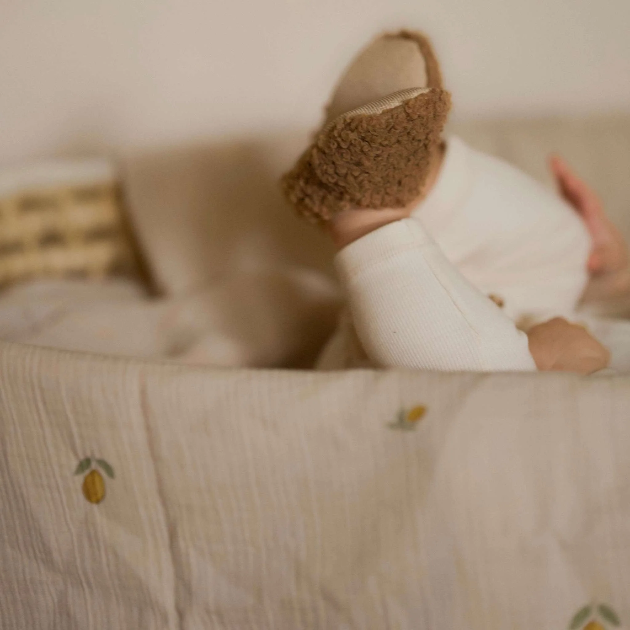 Organic Muslin Swaddle - Pure Lemon - 120x120cm - SALE - Image 7