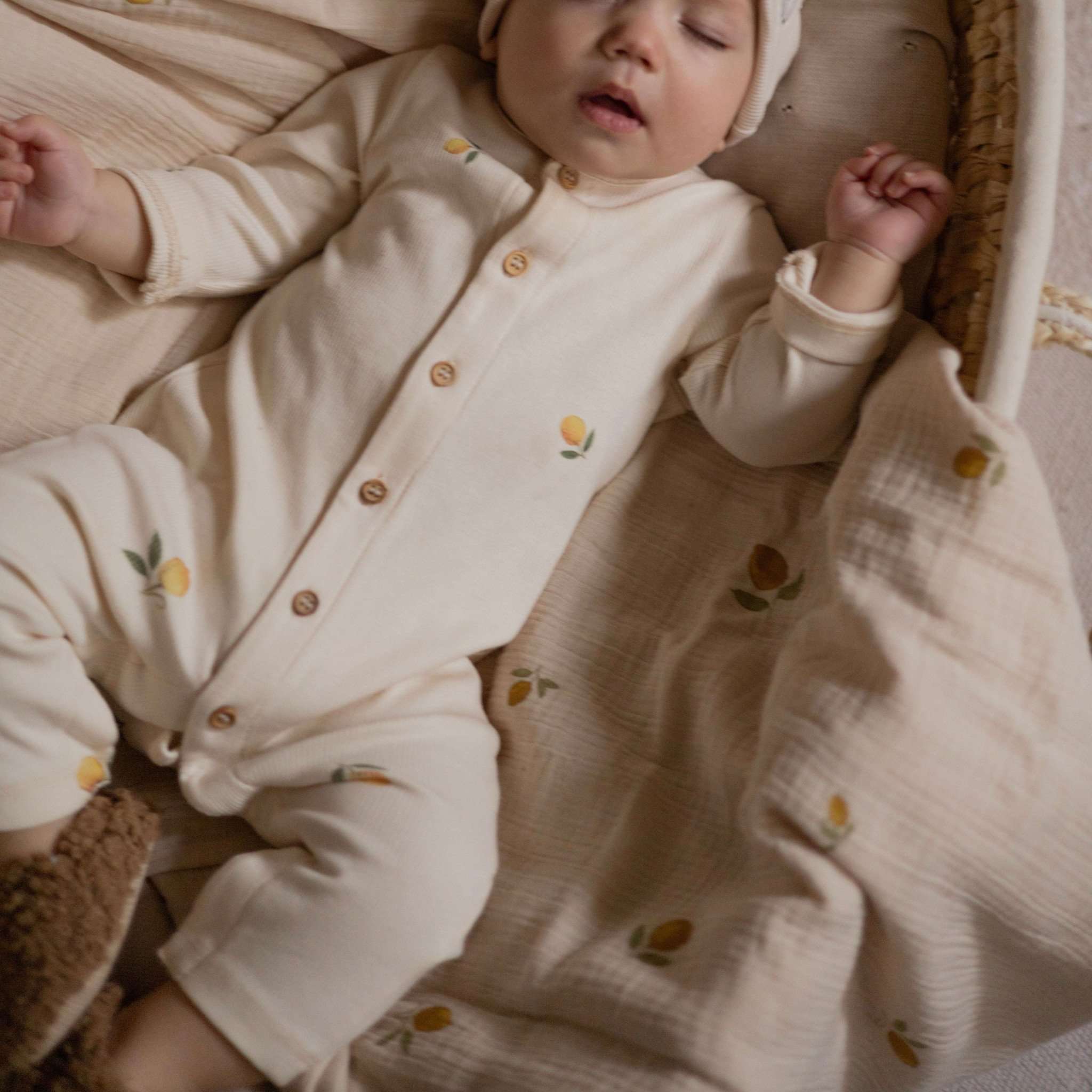 Organic Muslin Swaddle - Pure Lemon - 120x120cm - SALE - Image 8