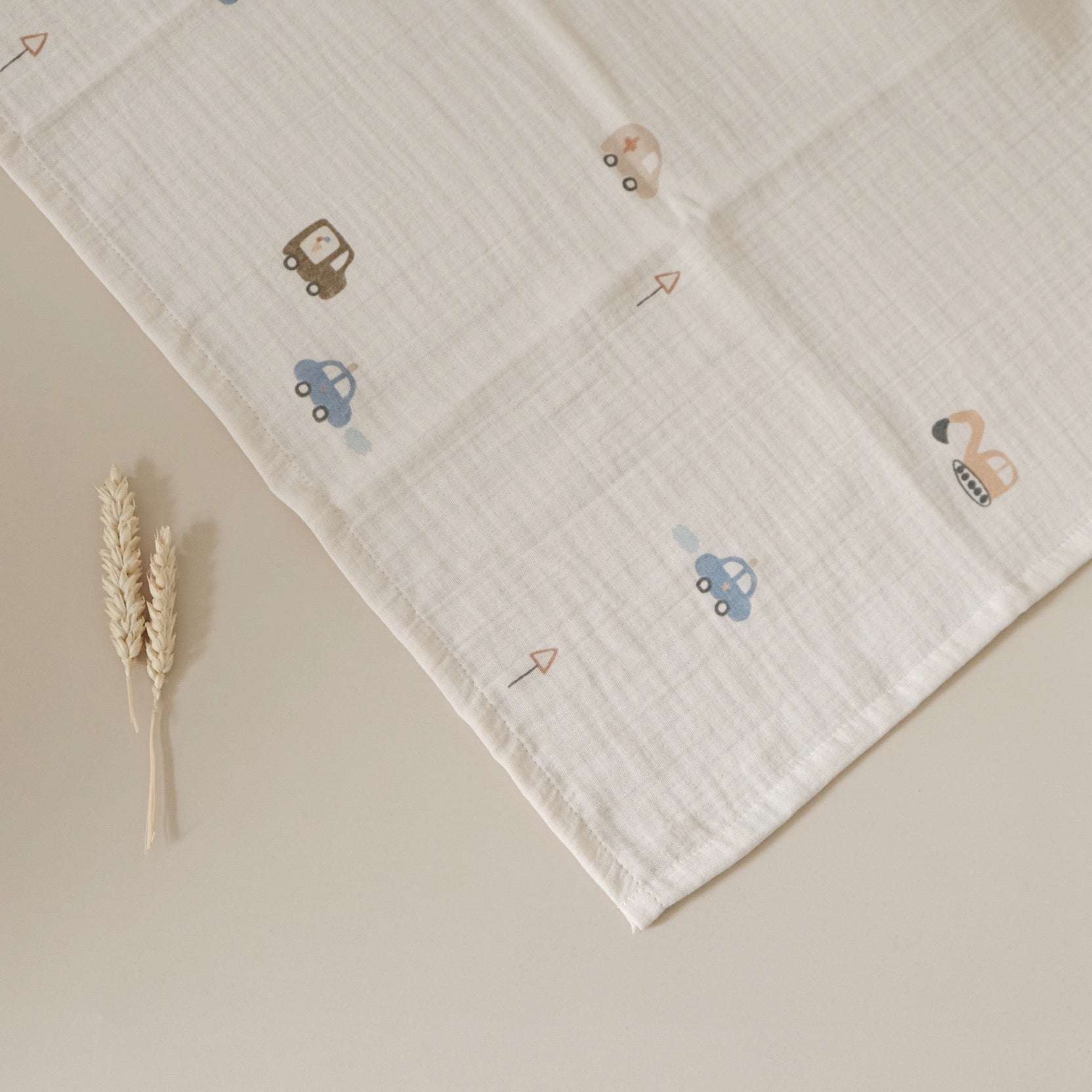 Organic Muslin Swaddle Set - Little Driver/Caramel - SALE - Image 6