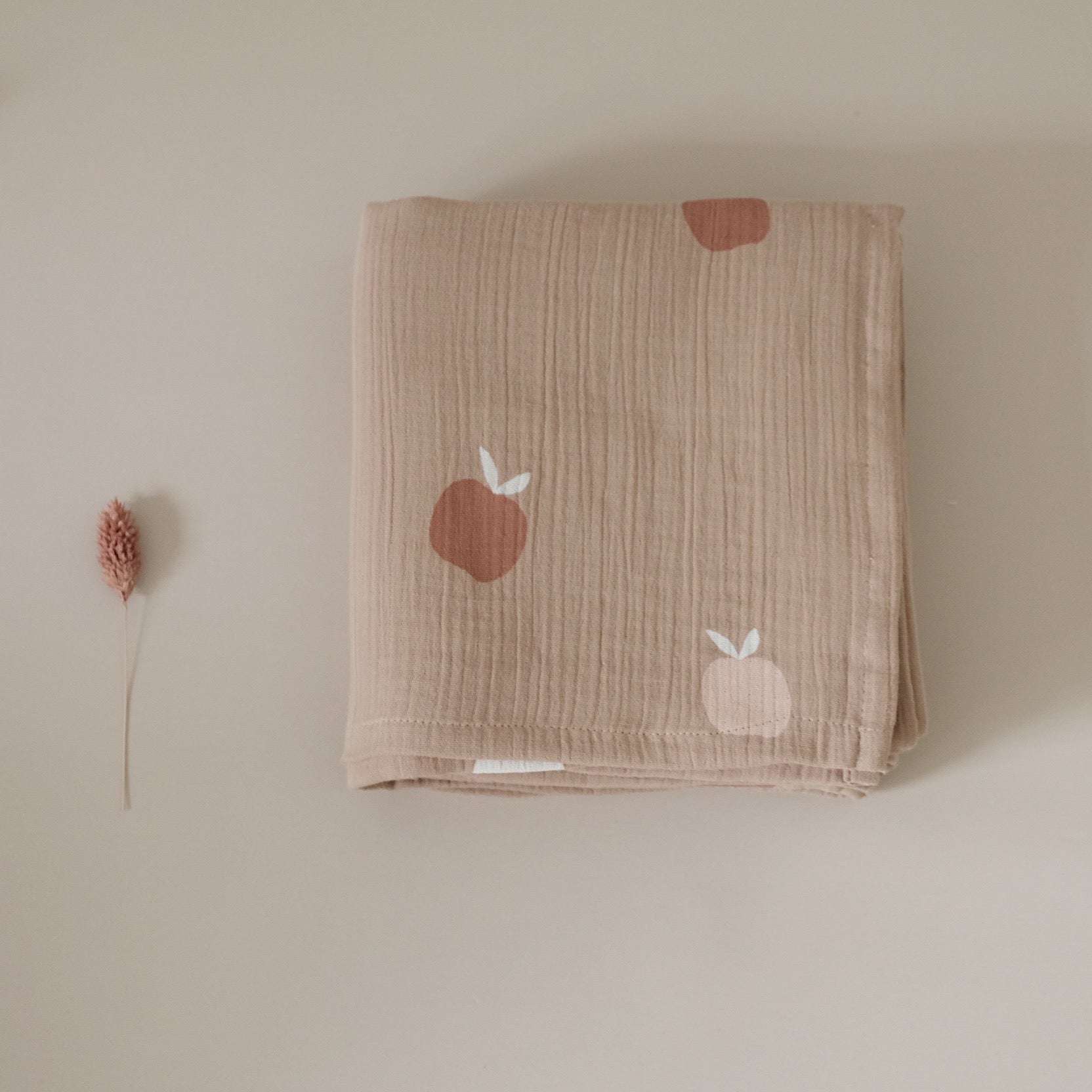 Organic Muslin Swaddle Set - Pure Apple/Sand - SALE - Image 6