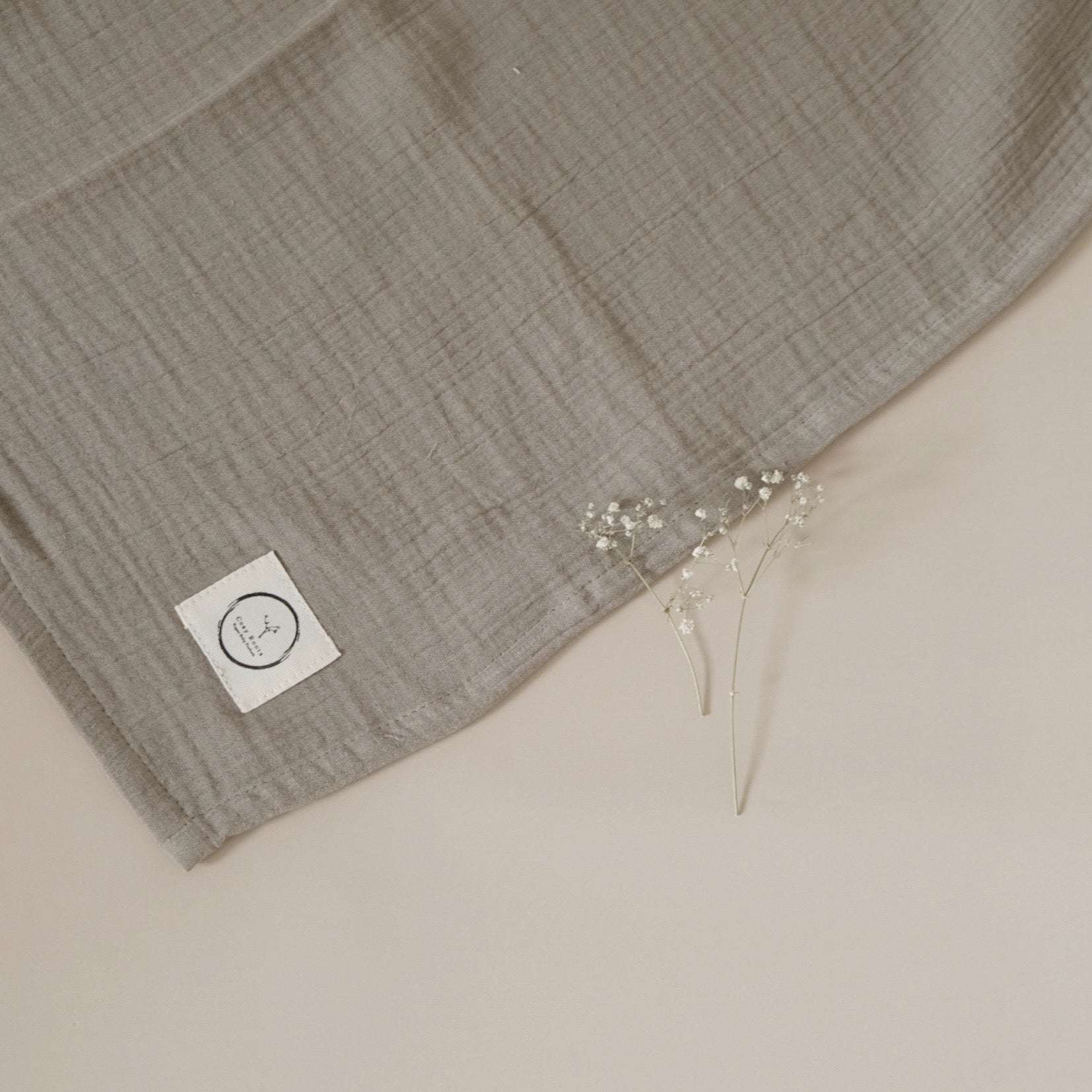 Organic Muslin Swaddle Set - Pure Lemon/Khaki - SALE - Image 4
