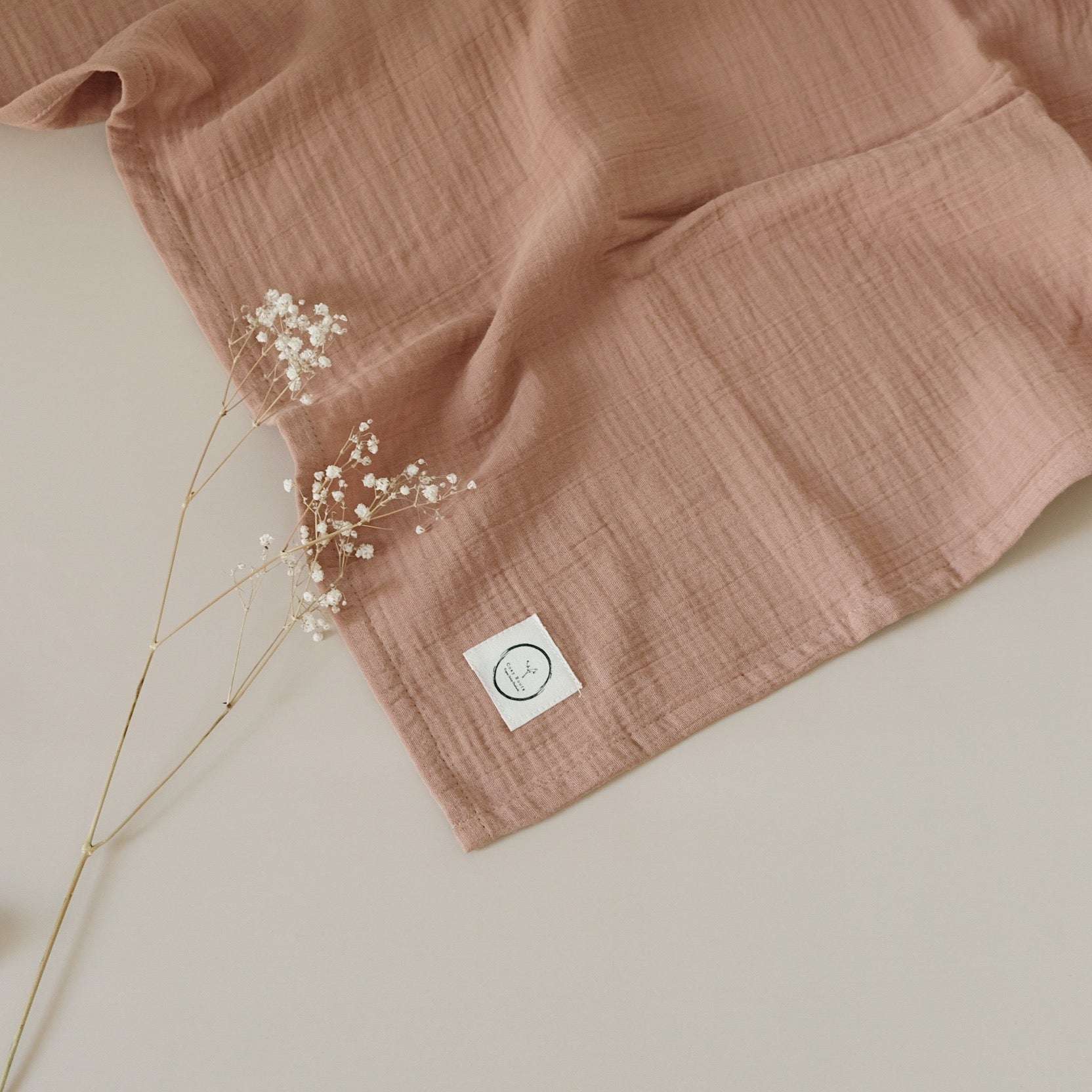 Organic Muslin Swaddle - Walnut - 120x120cm - S A L E - Image 4