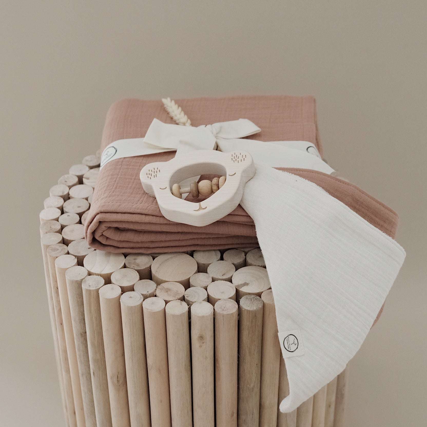 Organic Muslin Swaddle - Walnut - 120x120cm - S A L E - Image 5