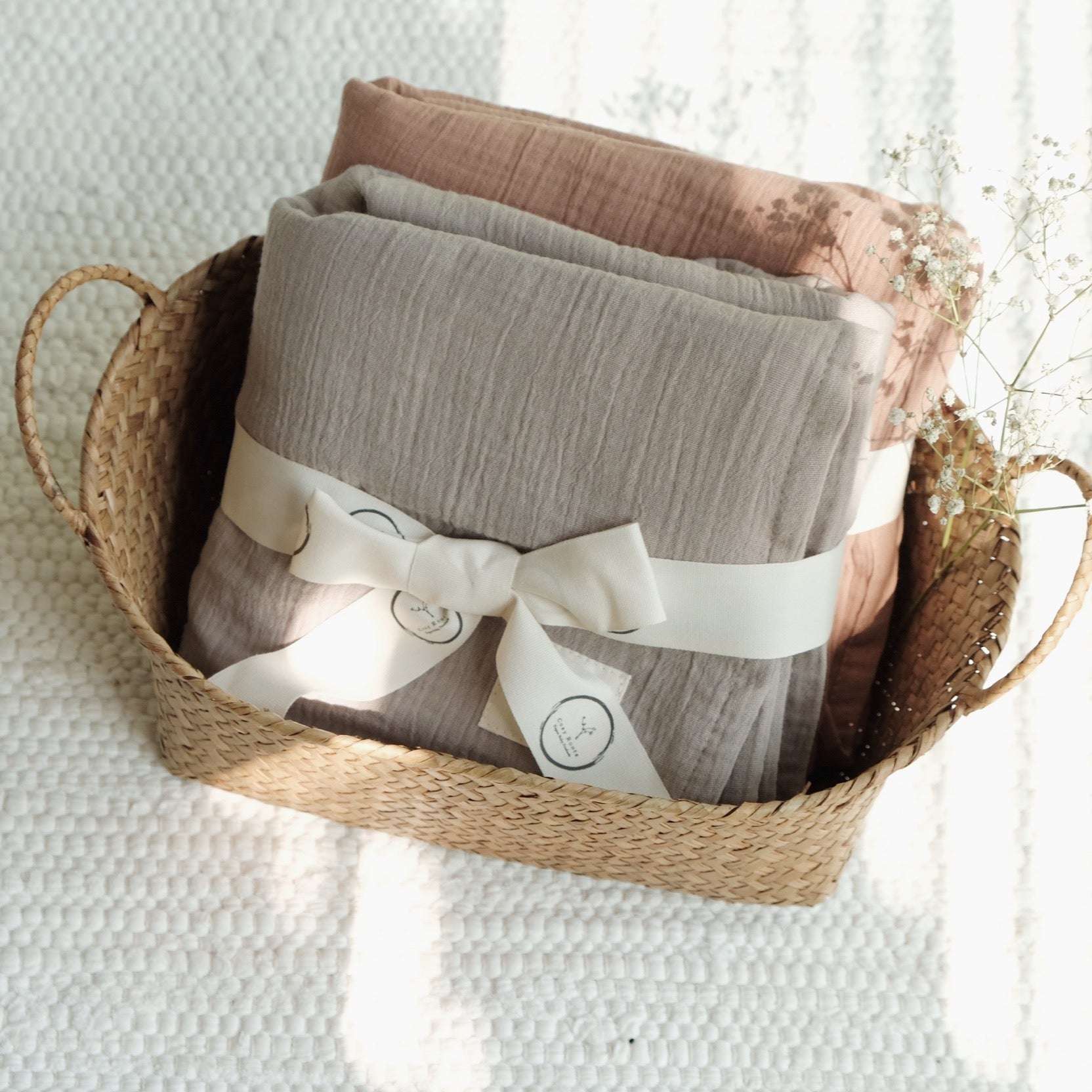 Organic Muslin Swaddle - Walnut - 120x120cm - S A L E - Image 7