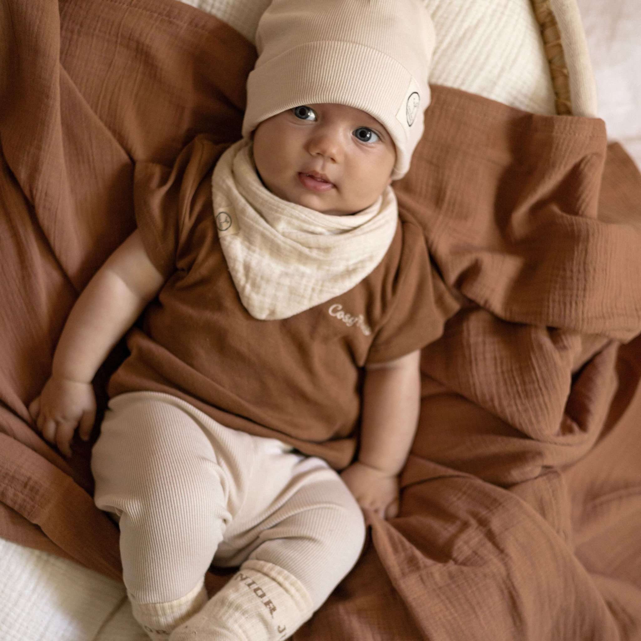 Organic Muslin Swaddle - Walnut - 120x120cm - S A L E - Image 8