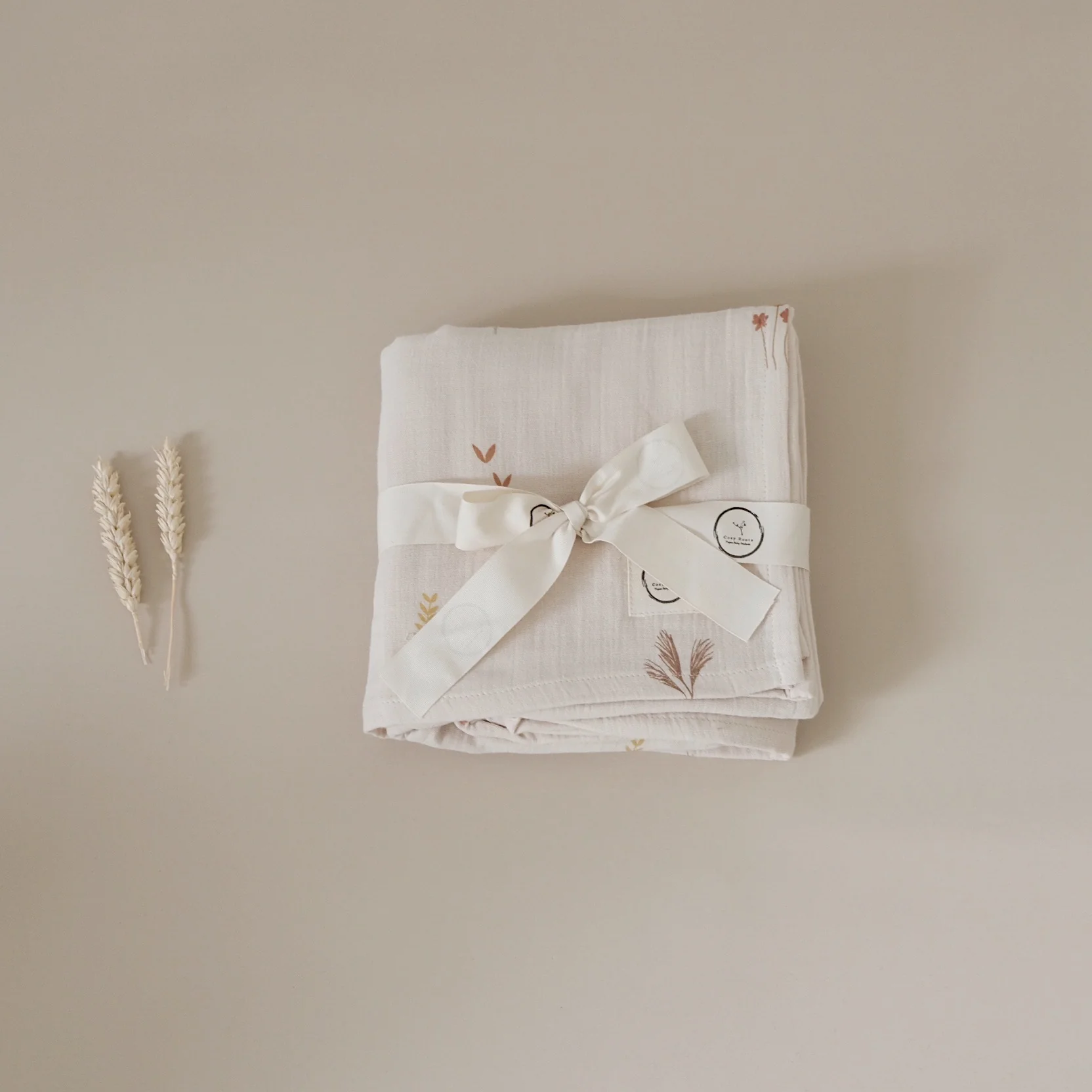 Organic Muslin Swaddle - Wildflowers -120x120cm - SALE - Image 3