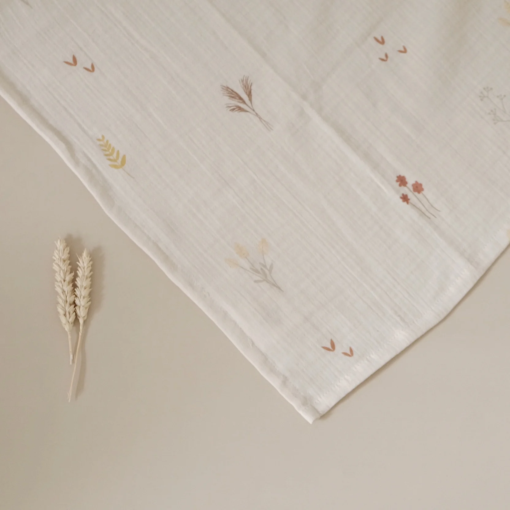 Organic Muslin Swaddle - Wildflowers -120x120cm - SALE - Image 4