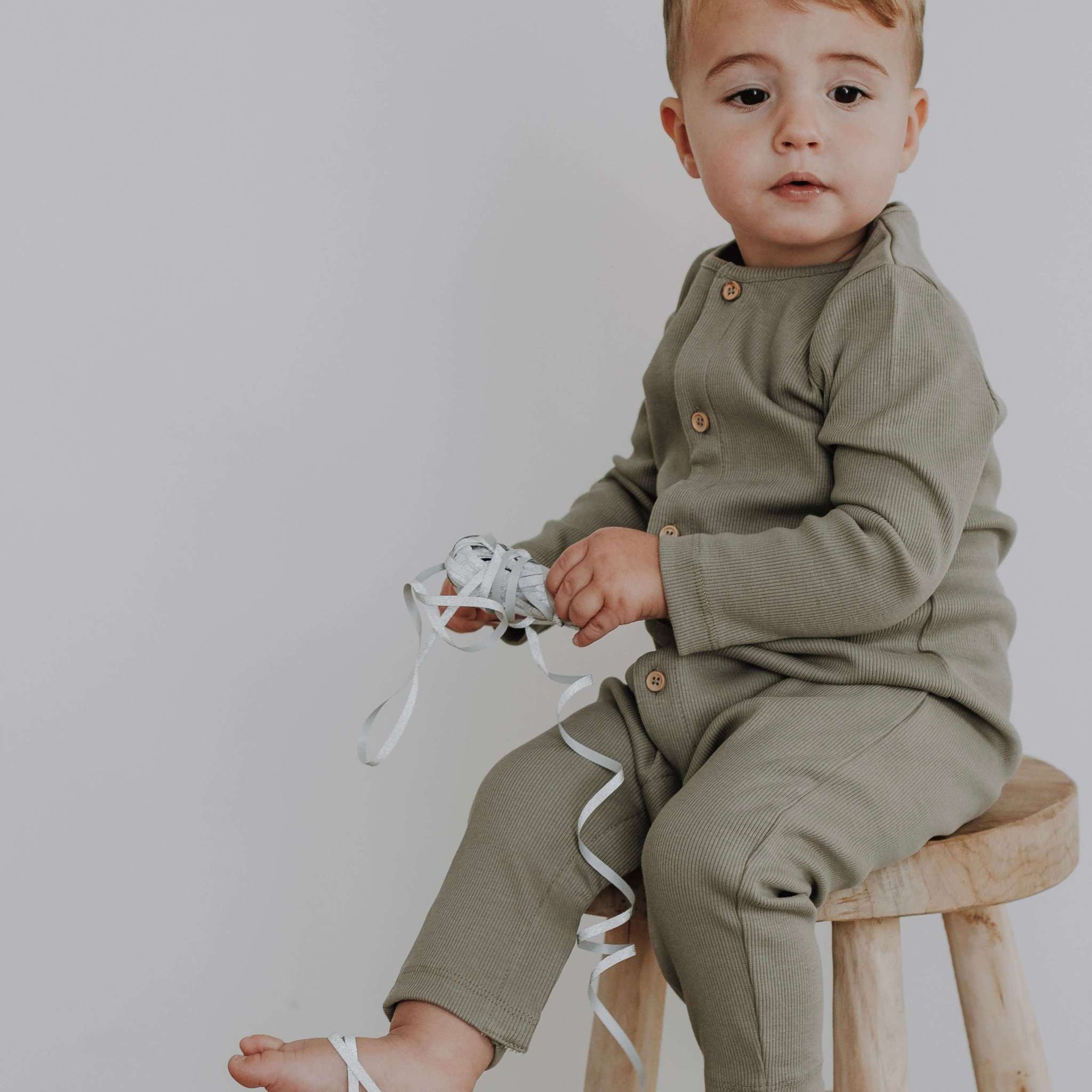 Organic Onepiece - Khaki - SALE - Image 3