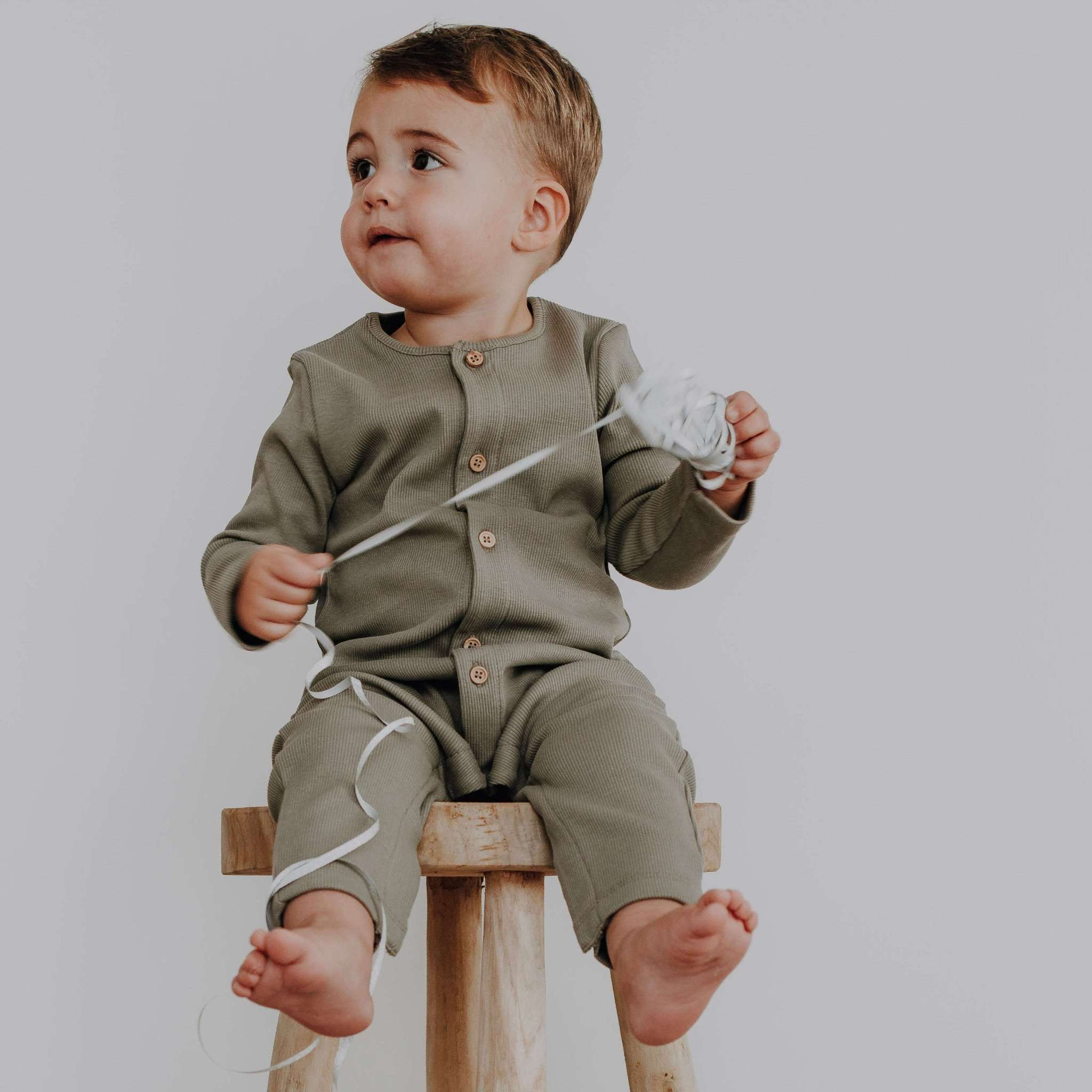 Organic Onepiece - Khaki - SALE - Image 4