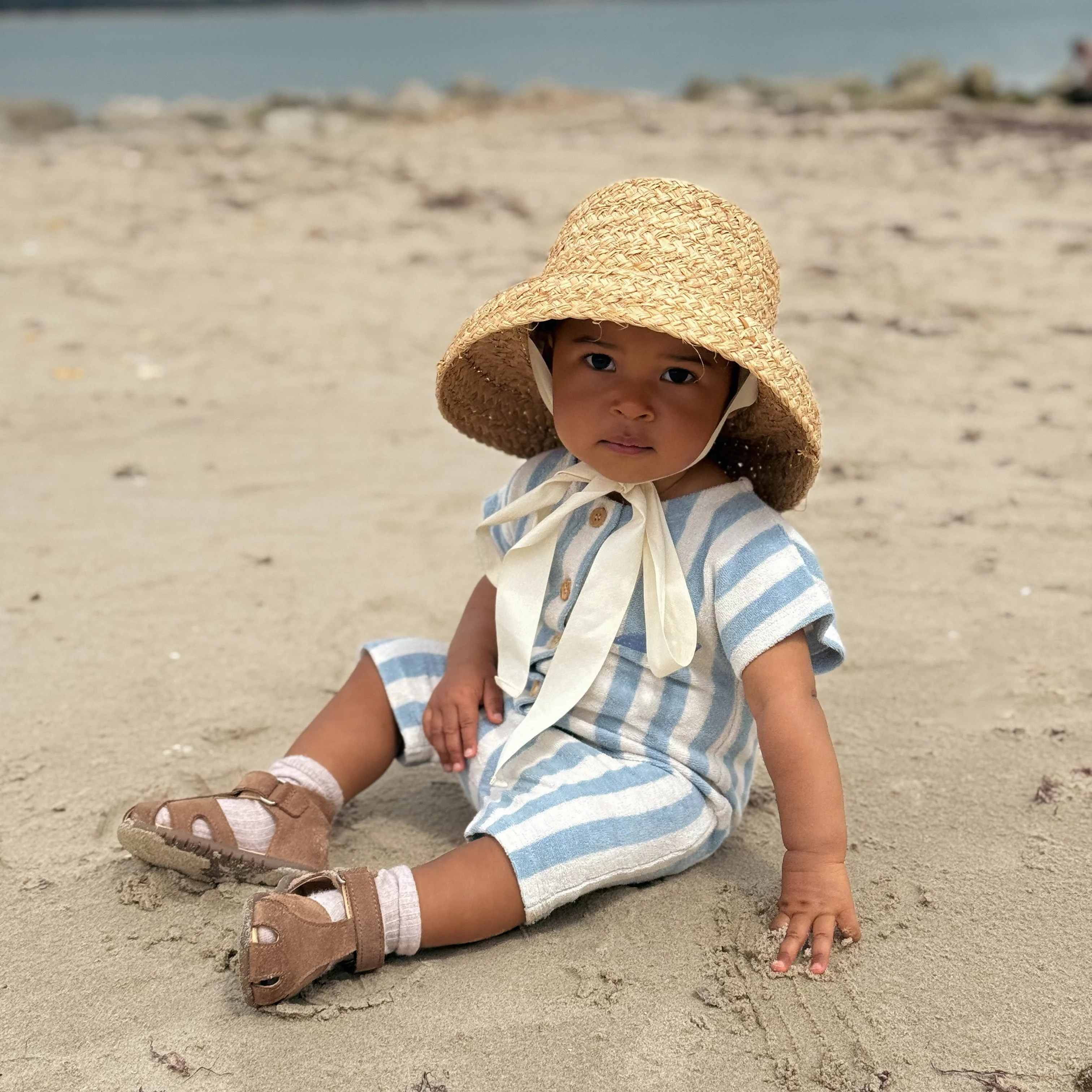 Organic Terry Onesie - Blue Striped - Image 7