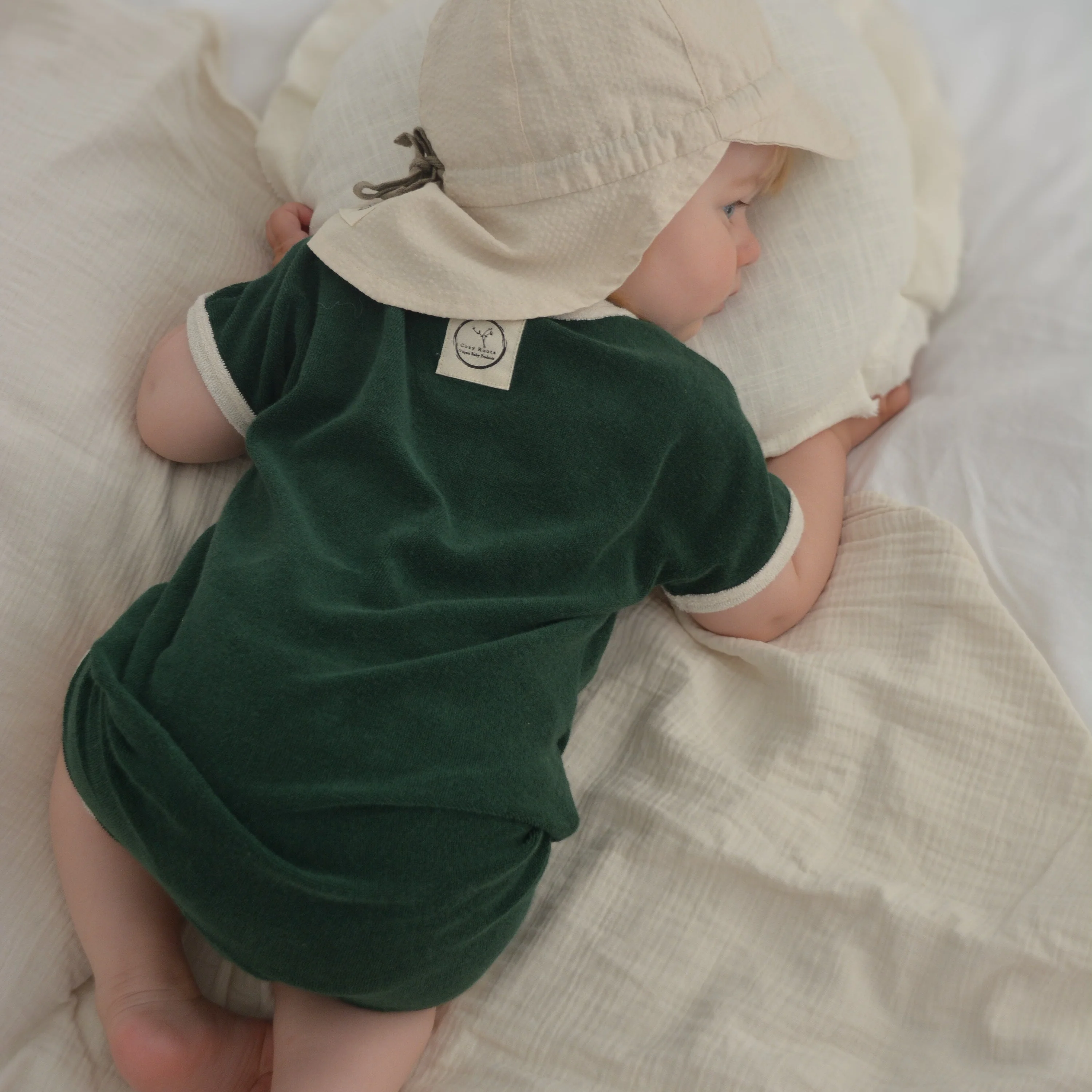 Organic Terry Onesie - Vintage Green - Image 10