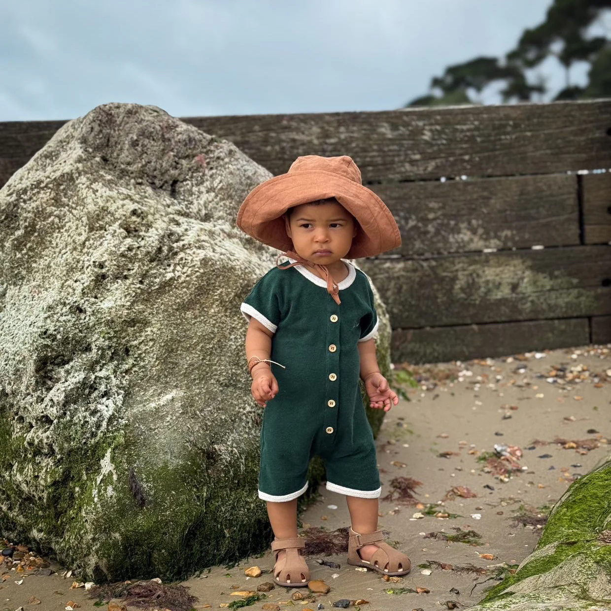 Organic Terry Onesie - Vintage Green - Image 4