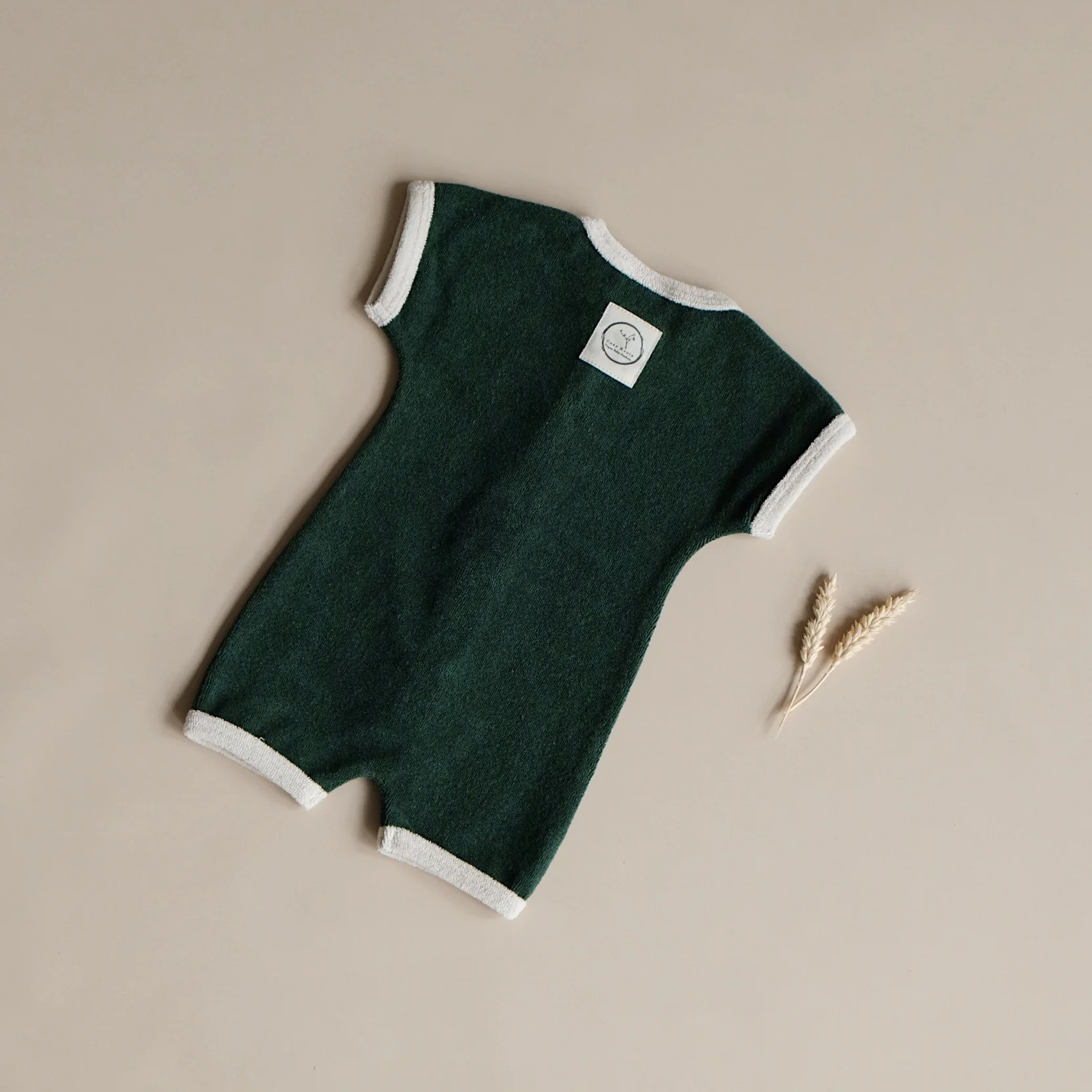 Organic Terry Onesie - Vintage Green - Image 5