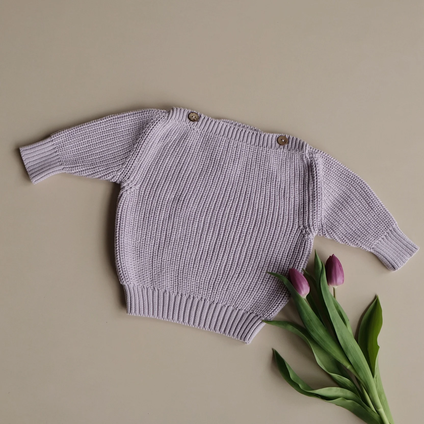 Organic Oversize Knit Pulli - Lavender - Image 7