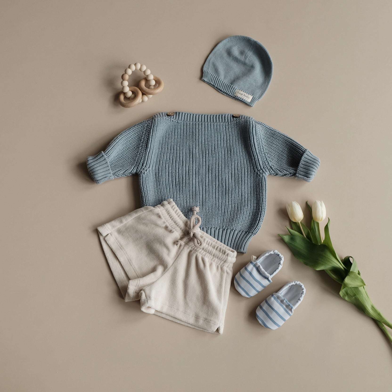 Organic Oversize Knit Pulli - Dusty Blue - Image 3
